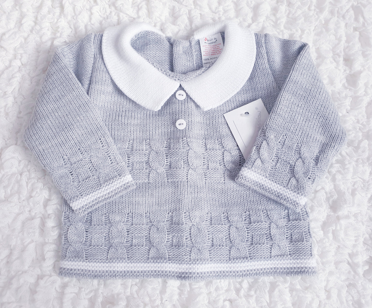 Baby Boys Spanish Grey Knitted 3 Piece Set