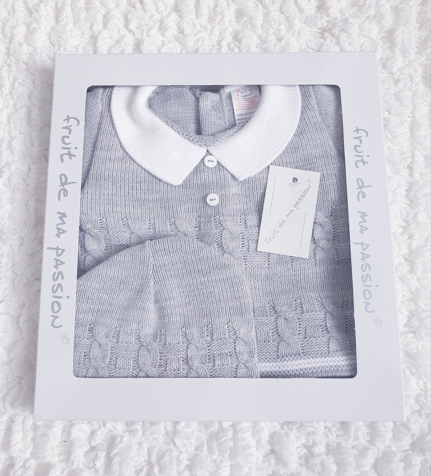 Baby Boys Spanish Grey Knitted 3 Piece Set