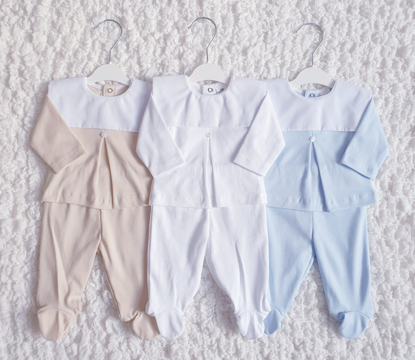 Baby Boys Spanish 2 Piece Sets Beige/White/Blue