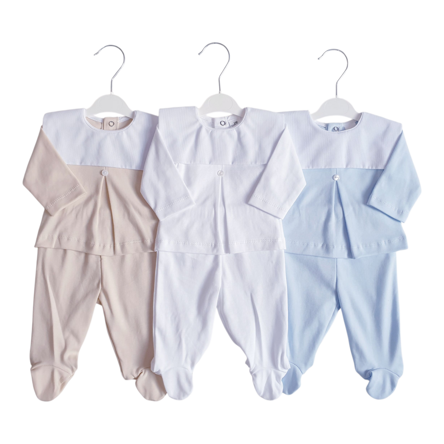 Baby Boys Spanish 2 Piece Sets Beige/White/Blue