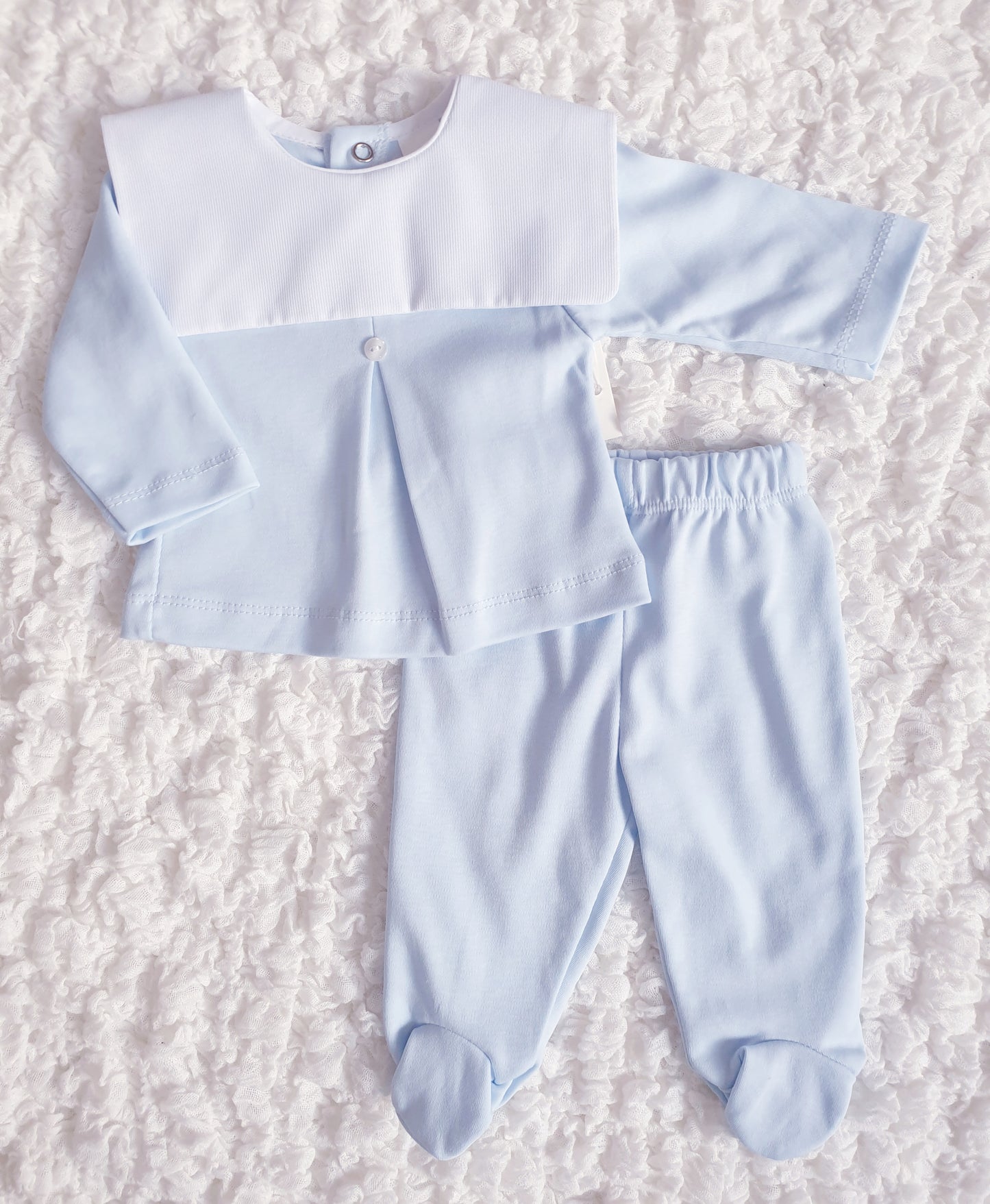 Baby Boys Spanish 2 Piece Sets Beige/White/Blue