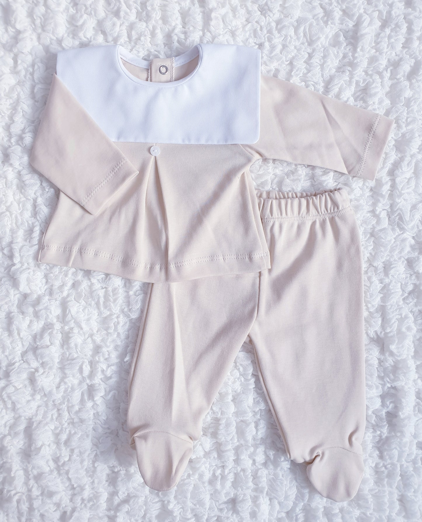 Baby Boys Spanish 2 Piece Sets Beige/White/Blue