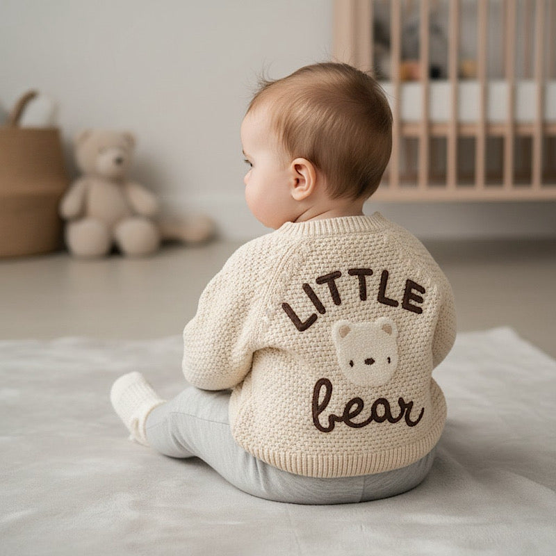 Cream "Little Bear" Knitted Cardigan