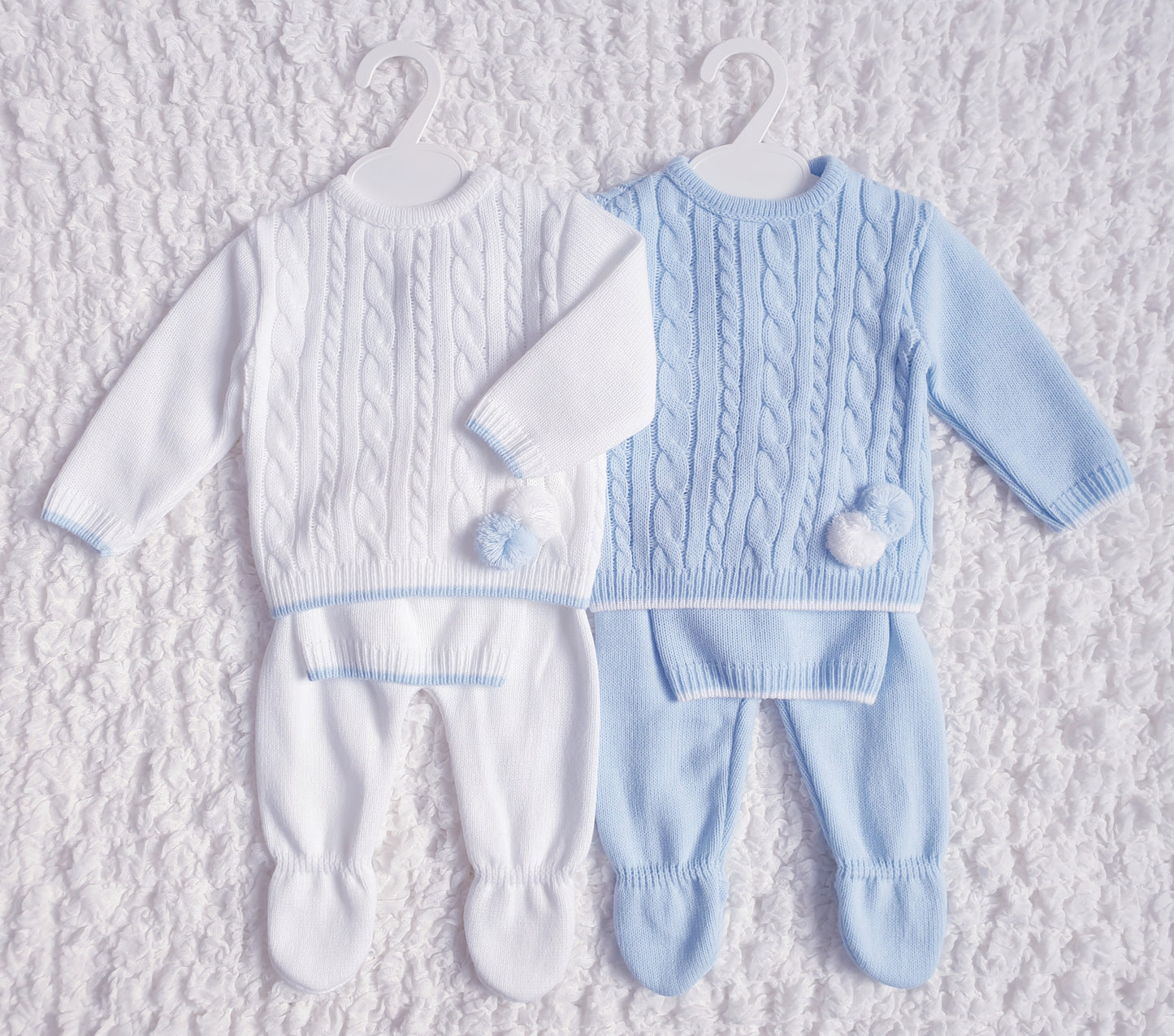 Baby Boys Spanish Knitted Set Blue/White
