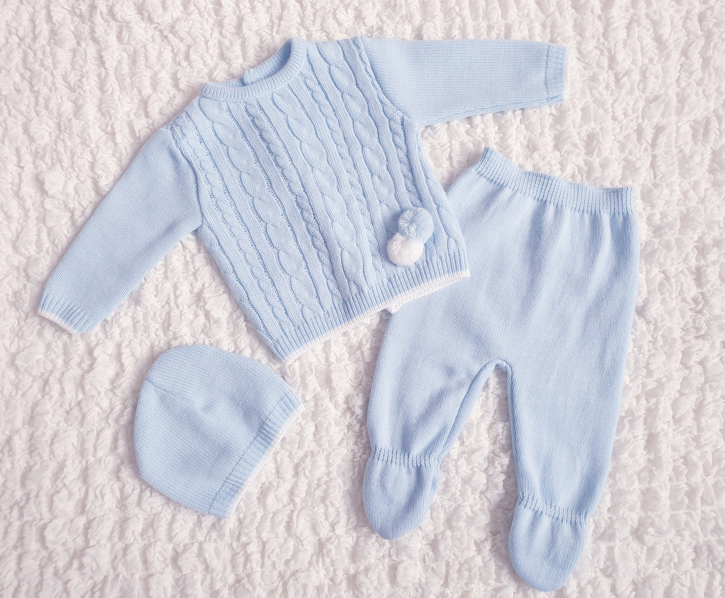 Baby Boys Spanish Knitted Set Blue/White