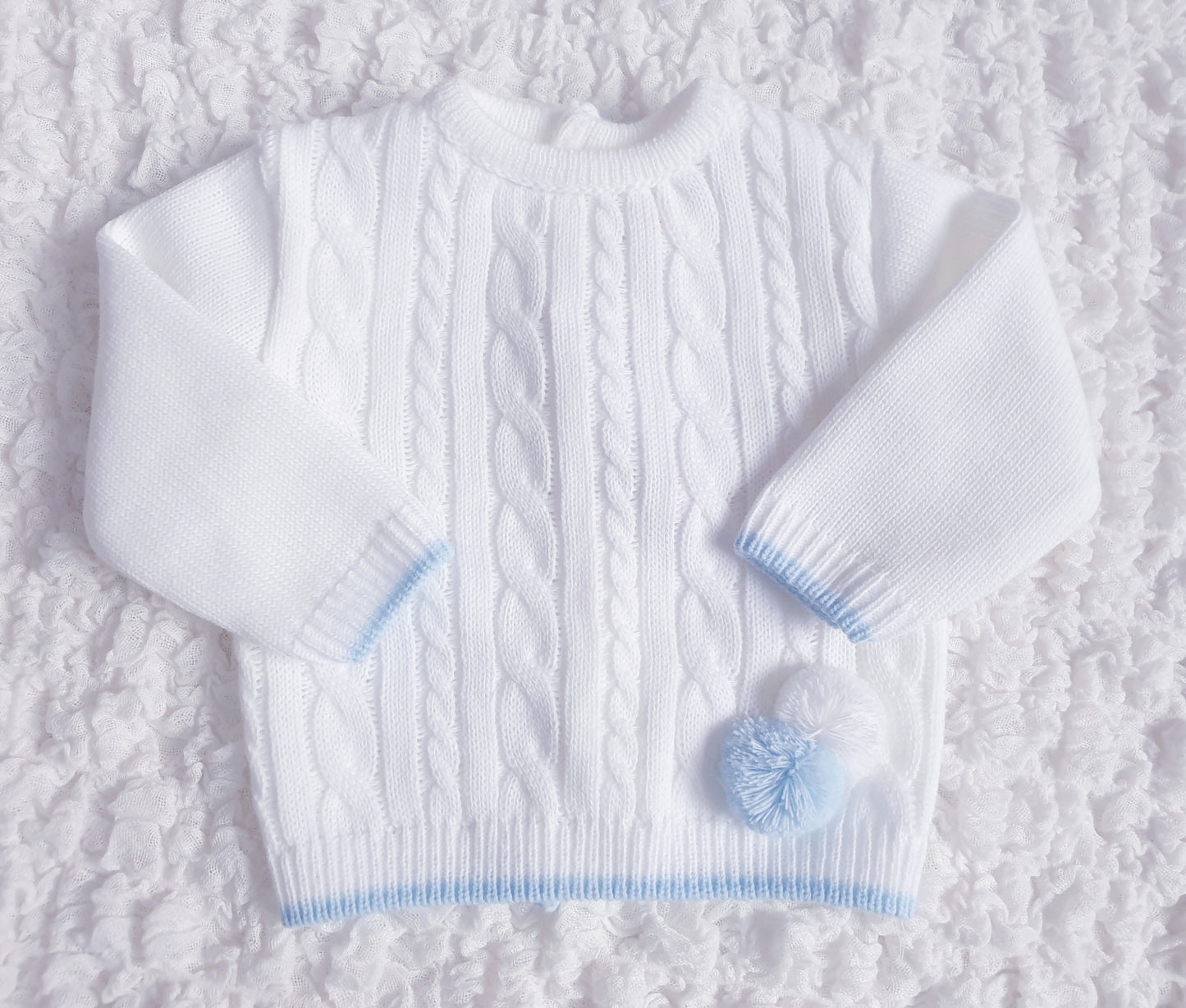 Baby Boys Spanish Knitted Set Blue/White
