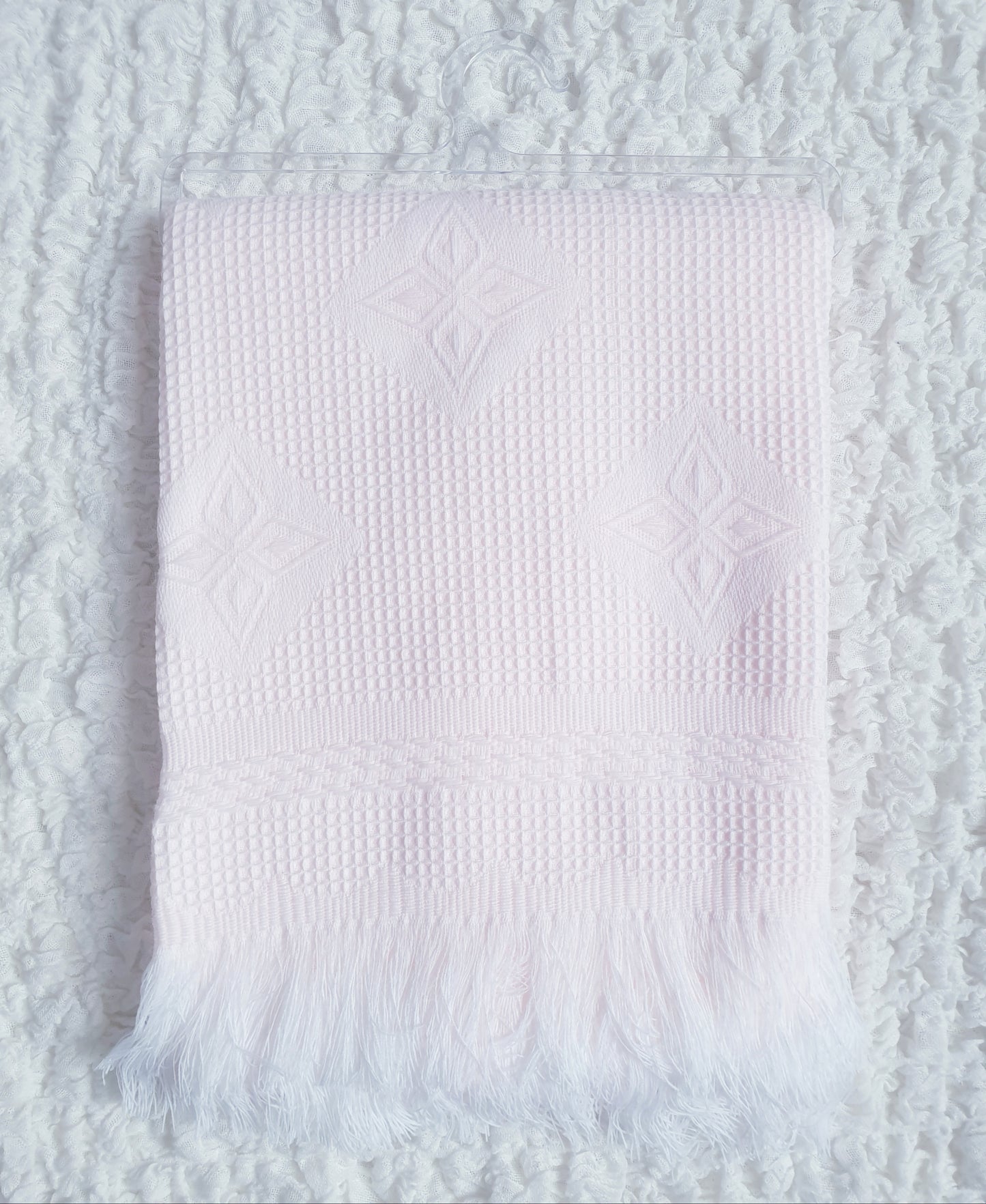 Baby Spanish Diamond Shawl Blanket Pink Blue White