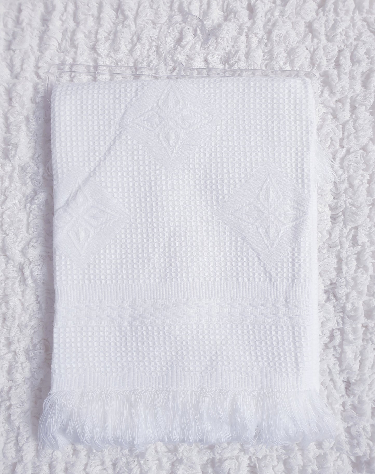 Baby Spanish Diamond Shawl Blanket Pink Blue White