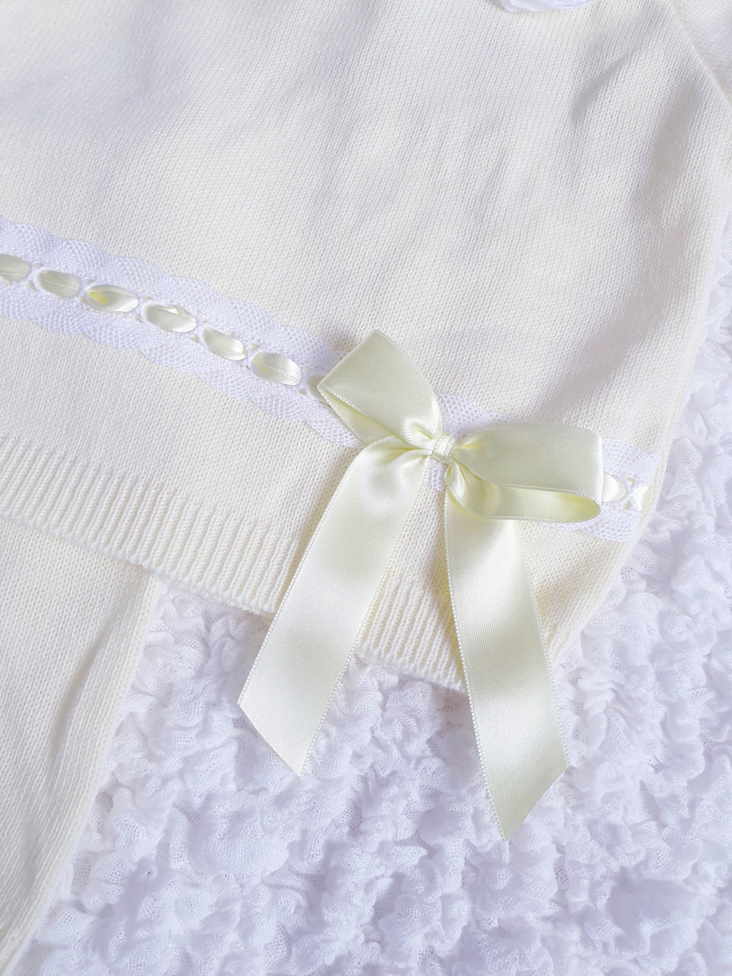 Girls Spanish Knitted Ribbon Bow Shorts Set