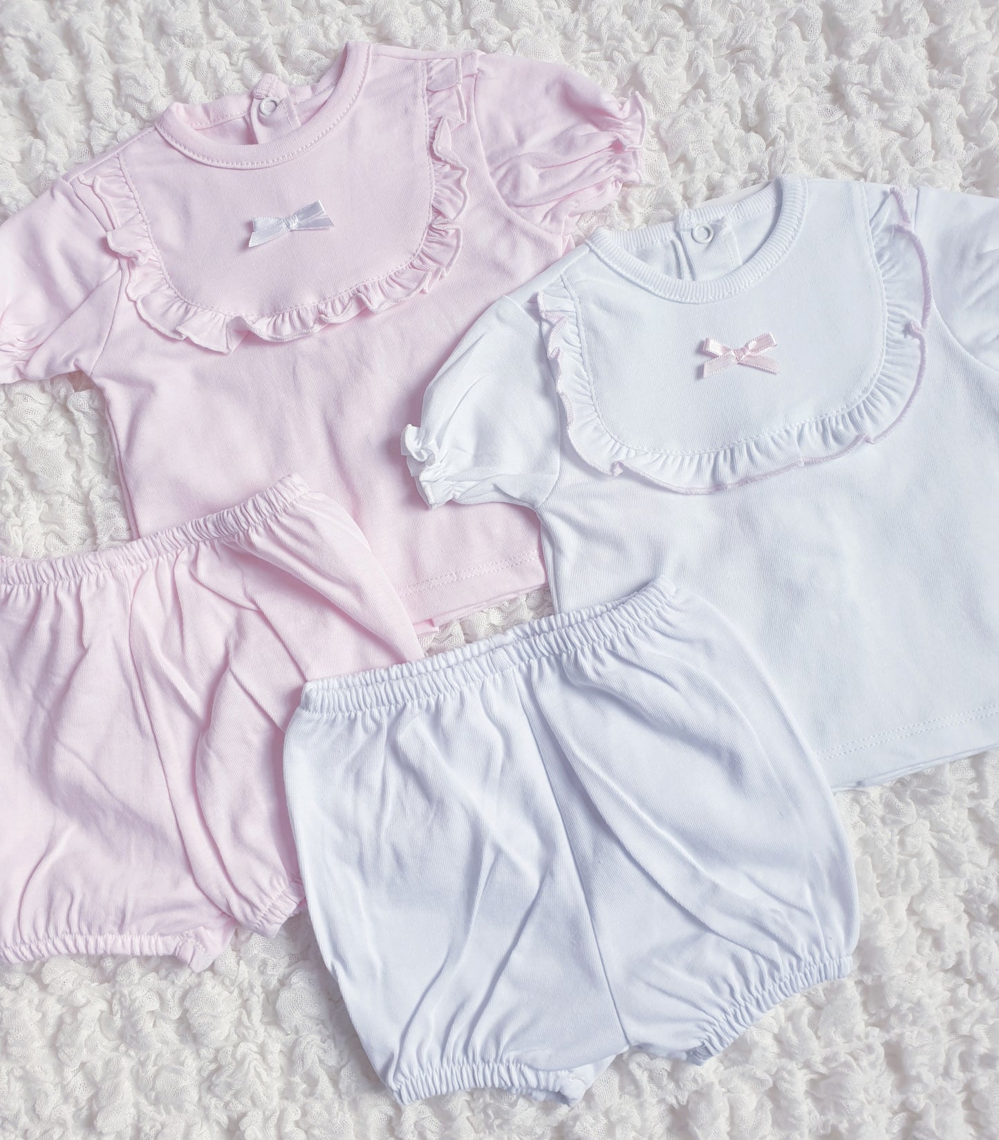 Baby Girls Spanish 2 Piece Shorts Set Pink/White