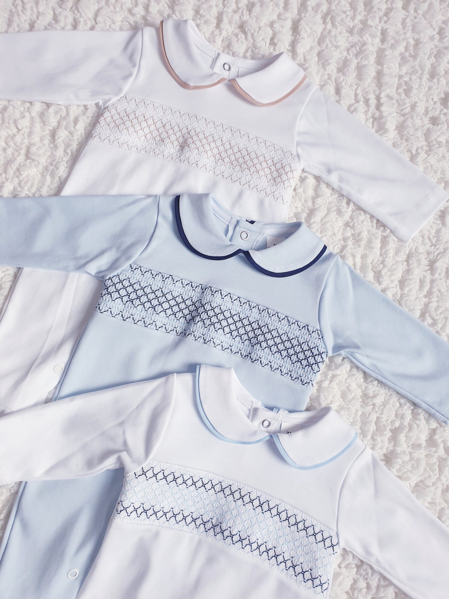 Baby Boys Spanish Smocked Babygrow