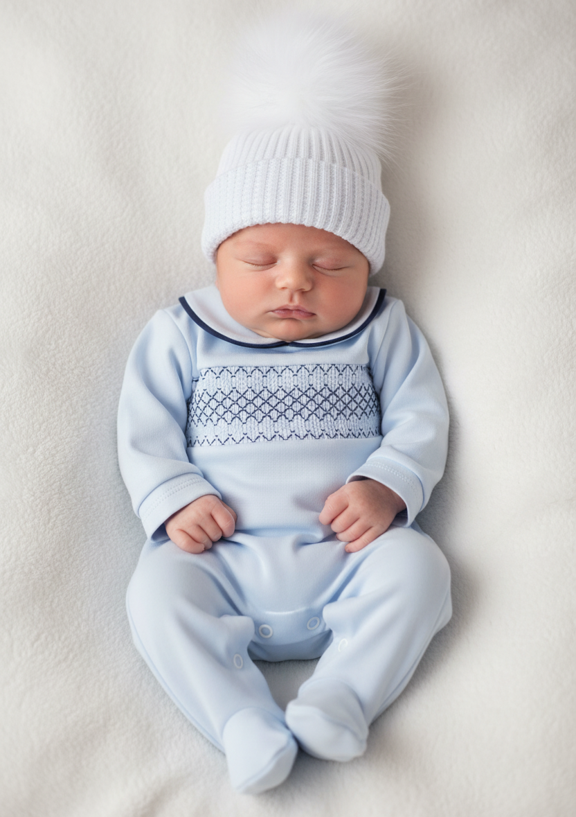 Baby Boys Spanish Smocked Babygrow