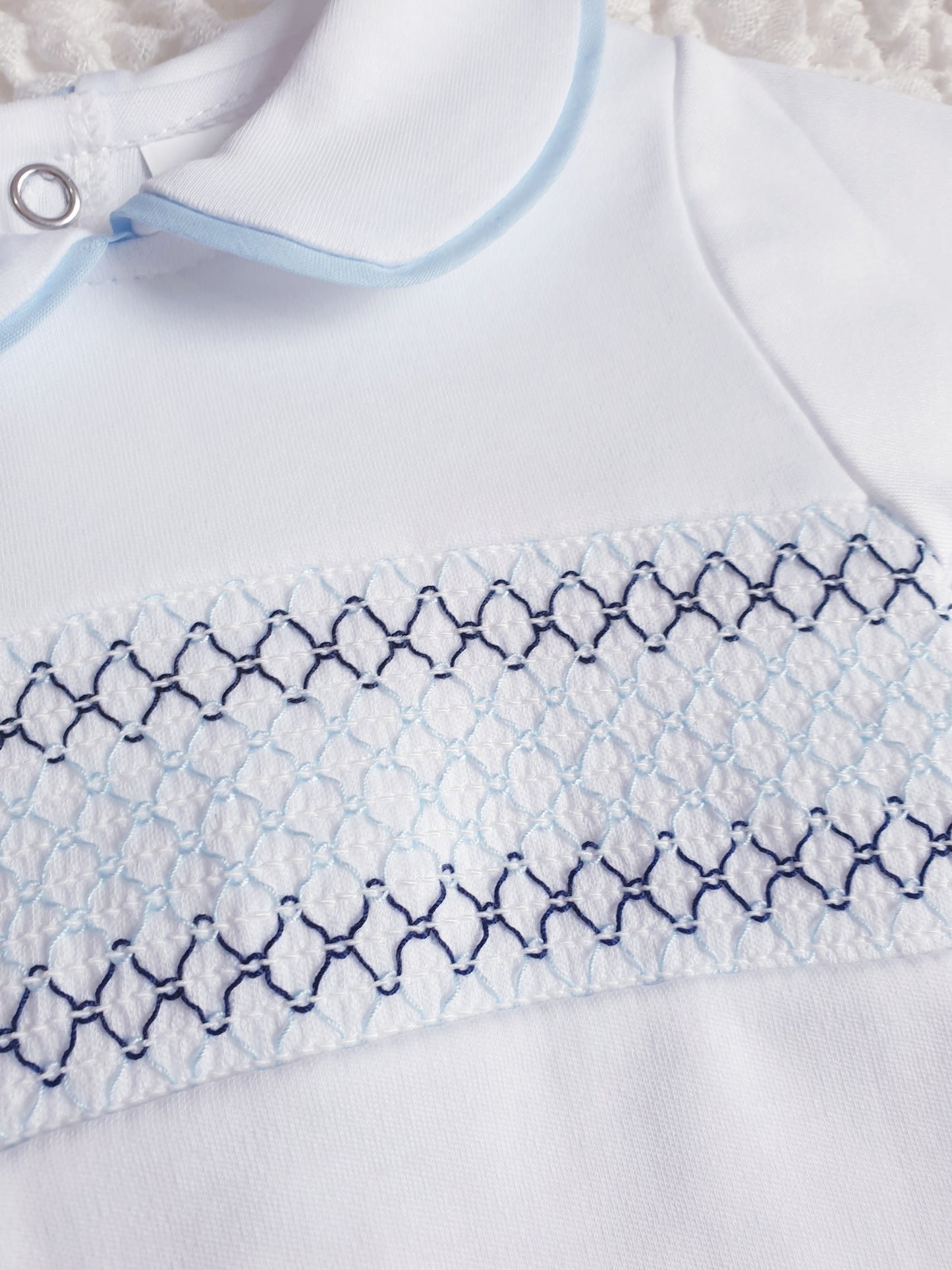 Baby Boys Spanish Smocked Babygrow