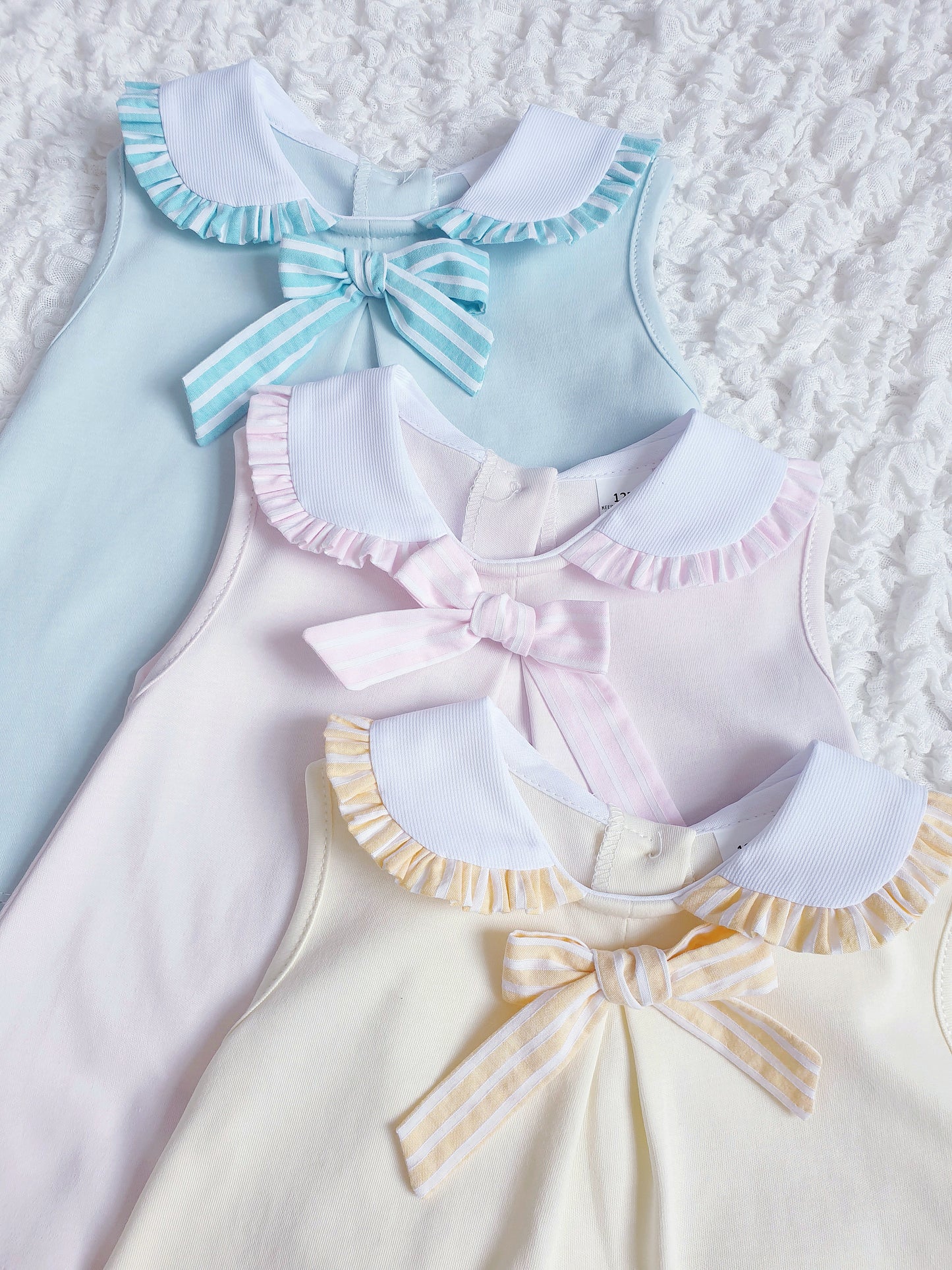 Girls Spanish Ruffle Collar Shorts Set Mint Pink Lemon