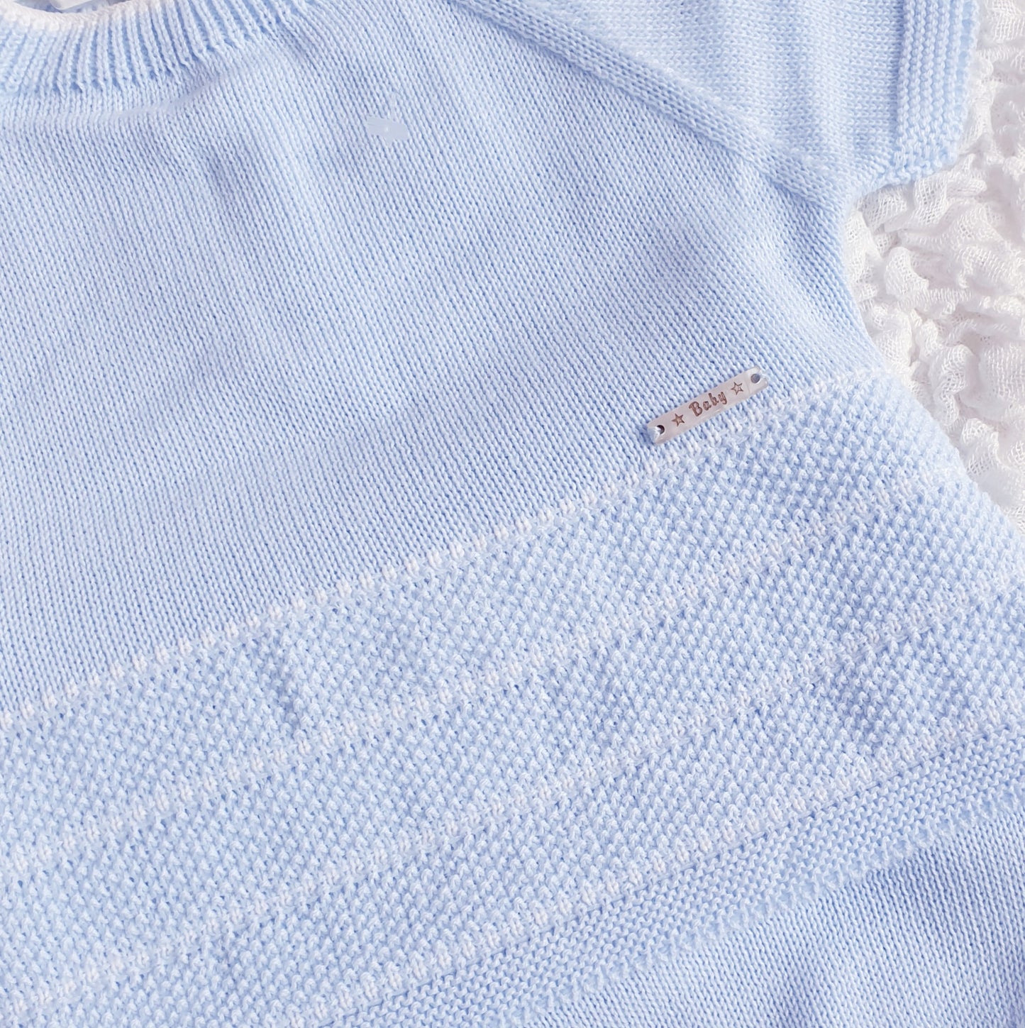 Baby Boys Spanish Knitted Jam Pants Set Blue Lemon Beige Mint