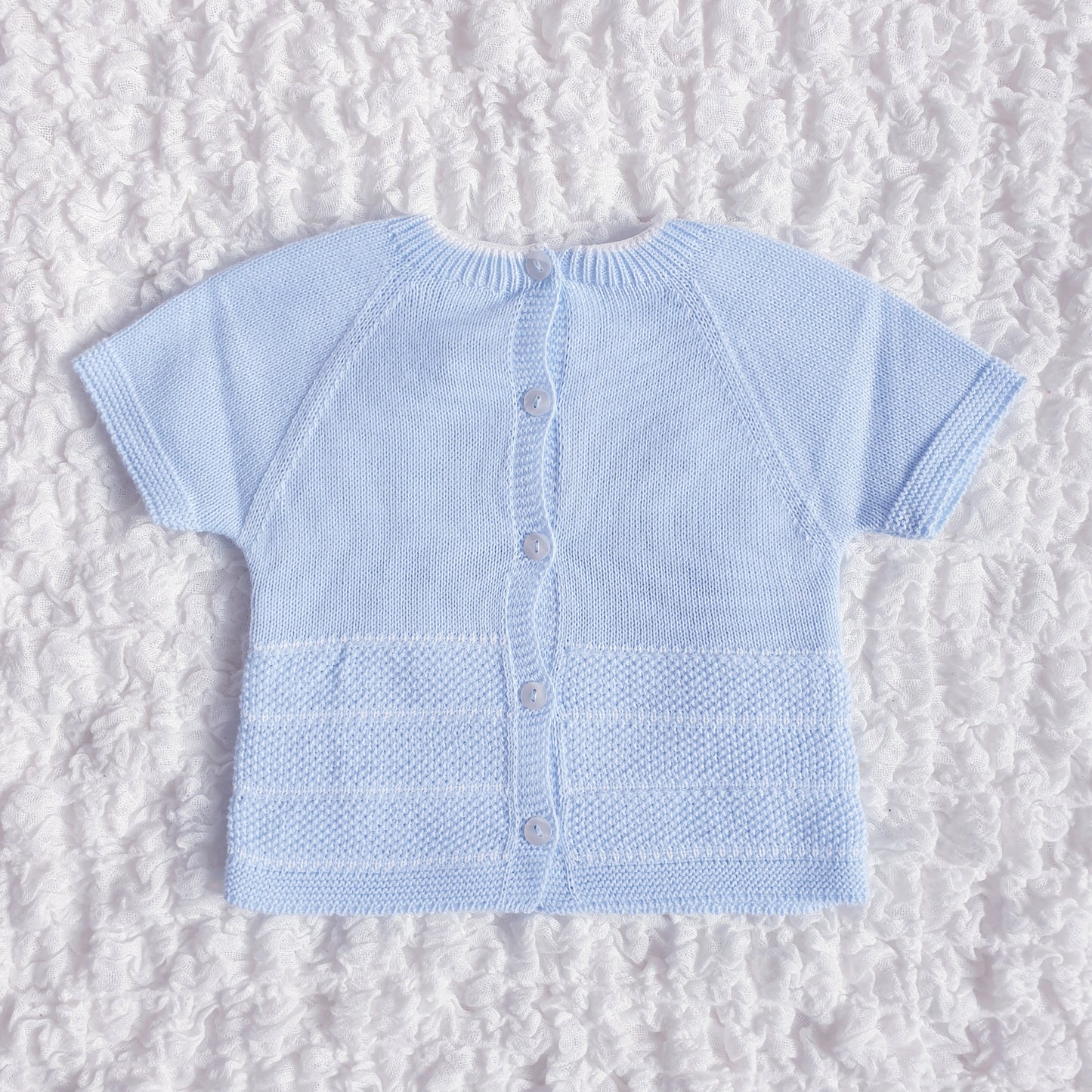 Baby Boys Spanish Knitted Jam Pants Set Blue Lemon Beige Mint