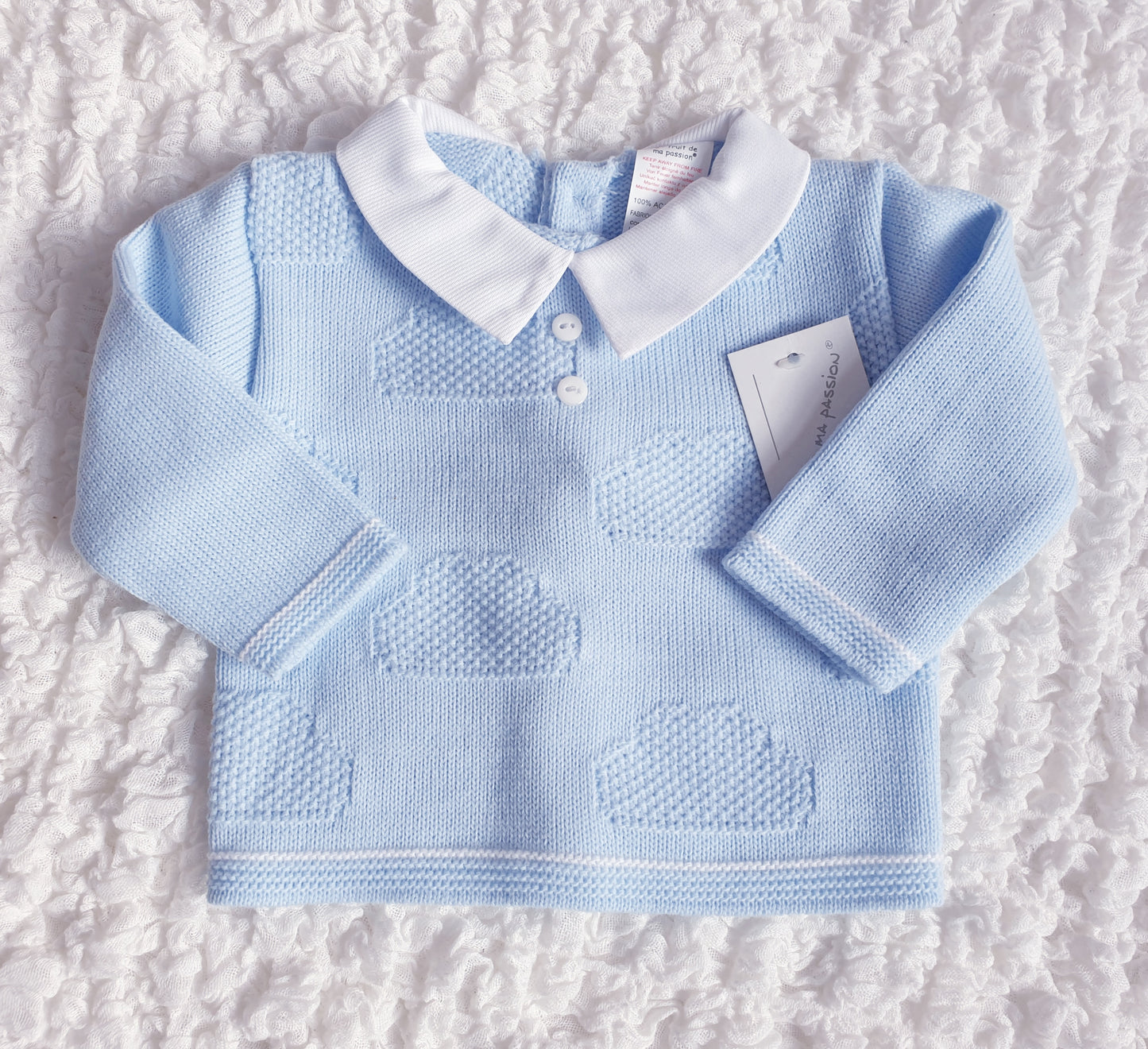 Baby Boys Spanish Blue Knitted 3 Piece Box Set