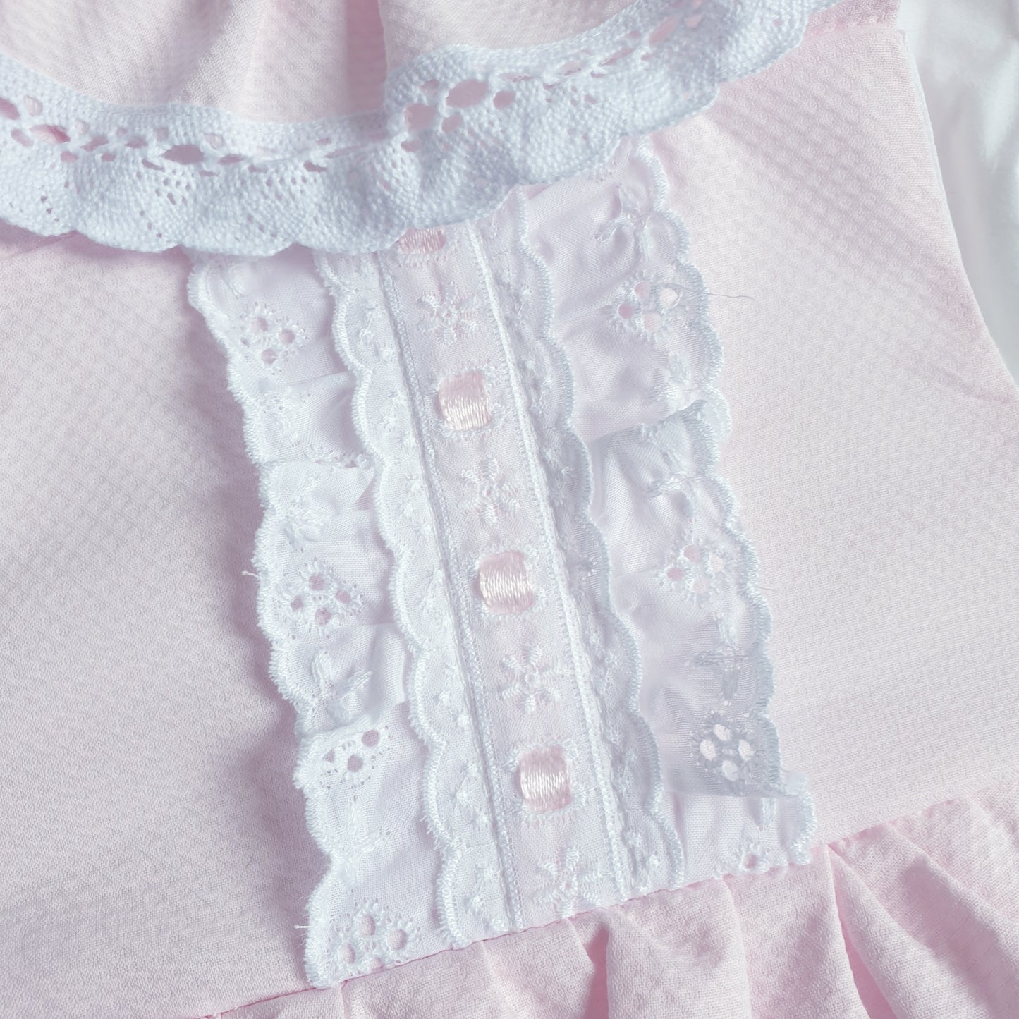 Baby Girls Spanish Pink White Double Bow Romper & Blouse