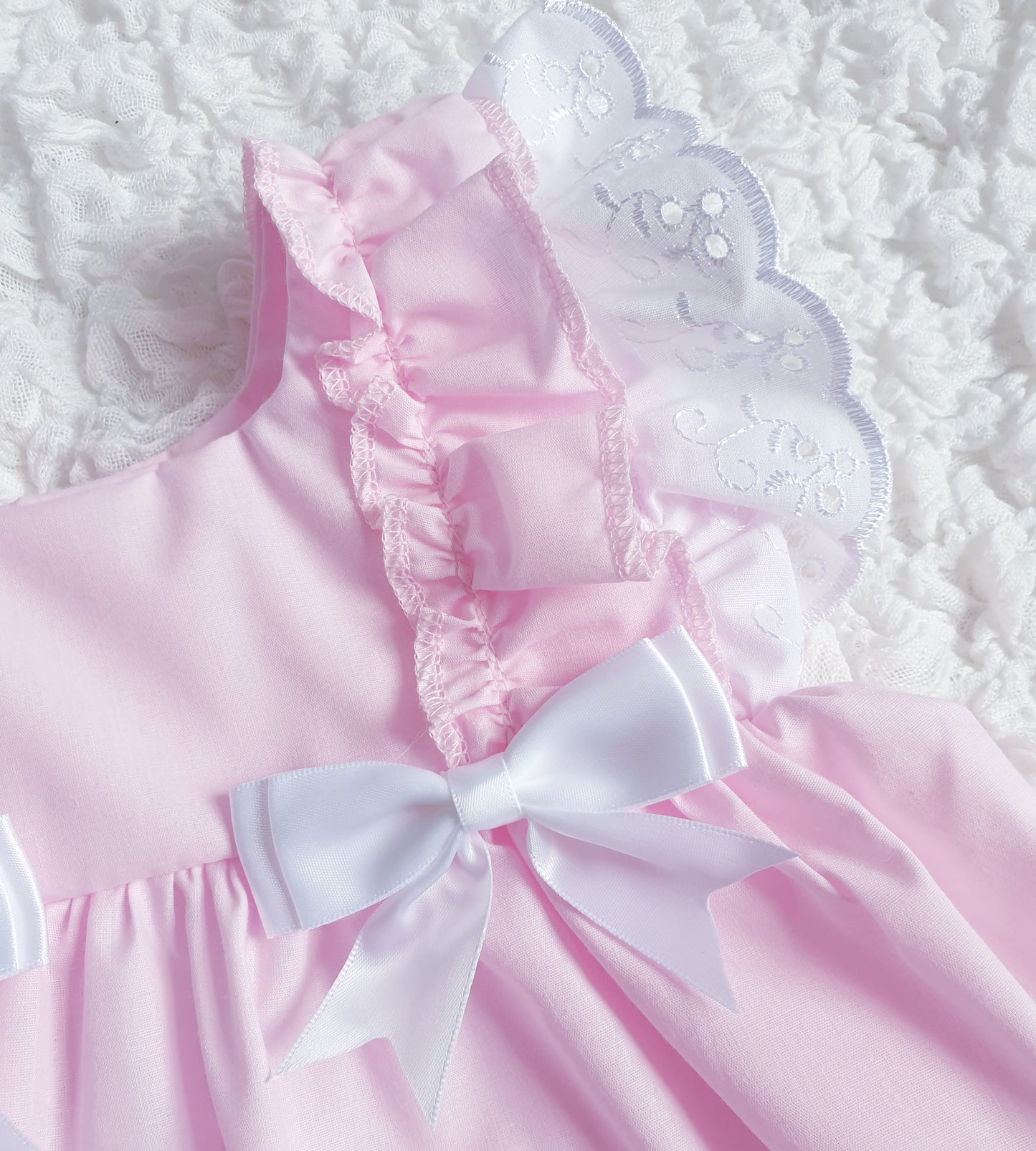 Baby Girls Ruffle Sleeve Bow Dress Pink Lemon & Lilac