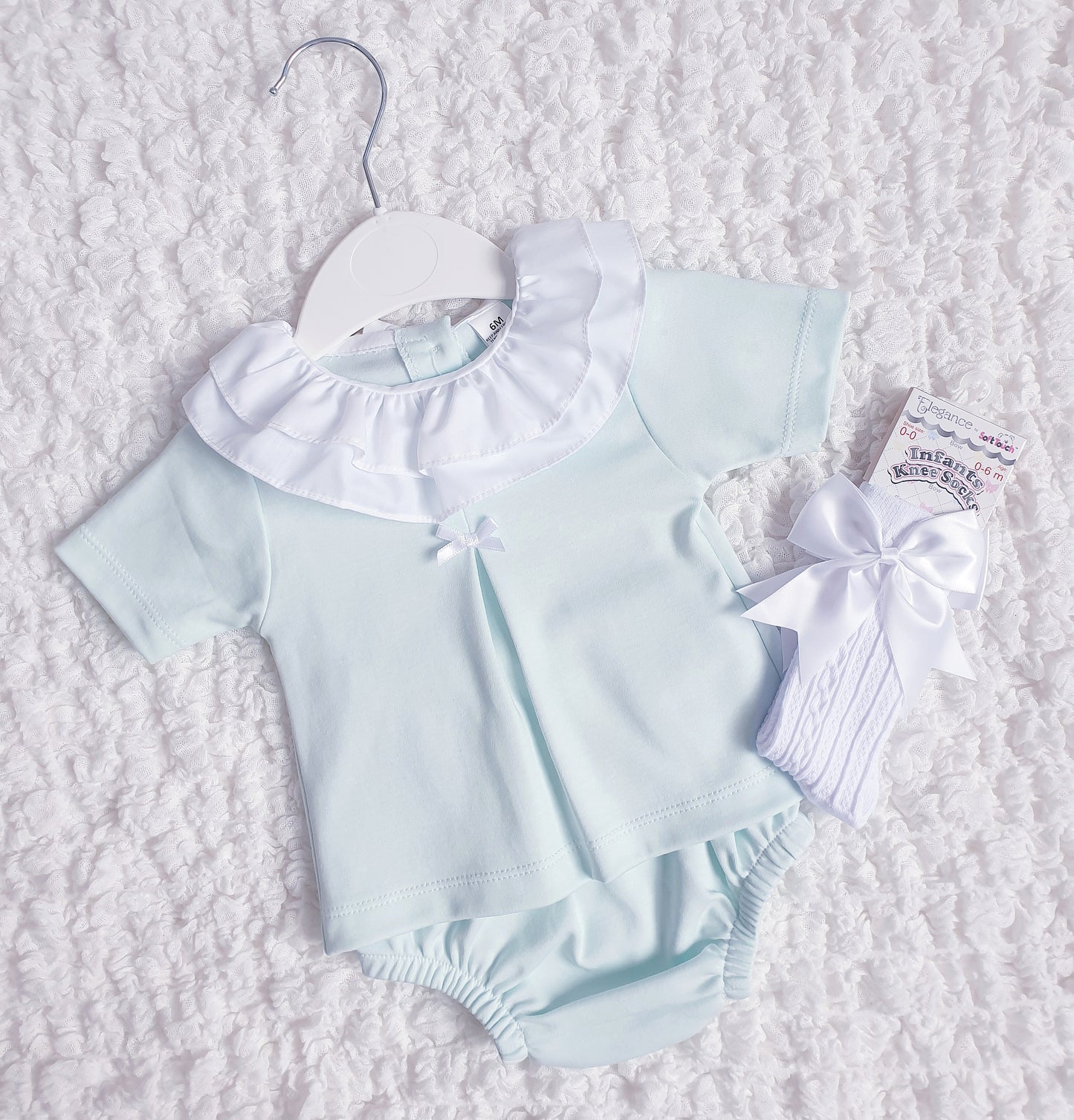 Baby Girls Spanish Frilly Collar Jam Set Pink Lemon Mint