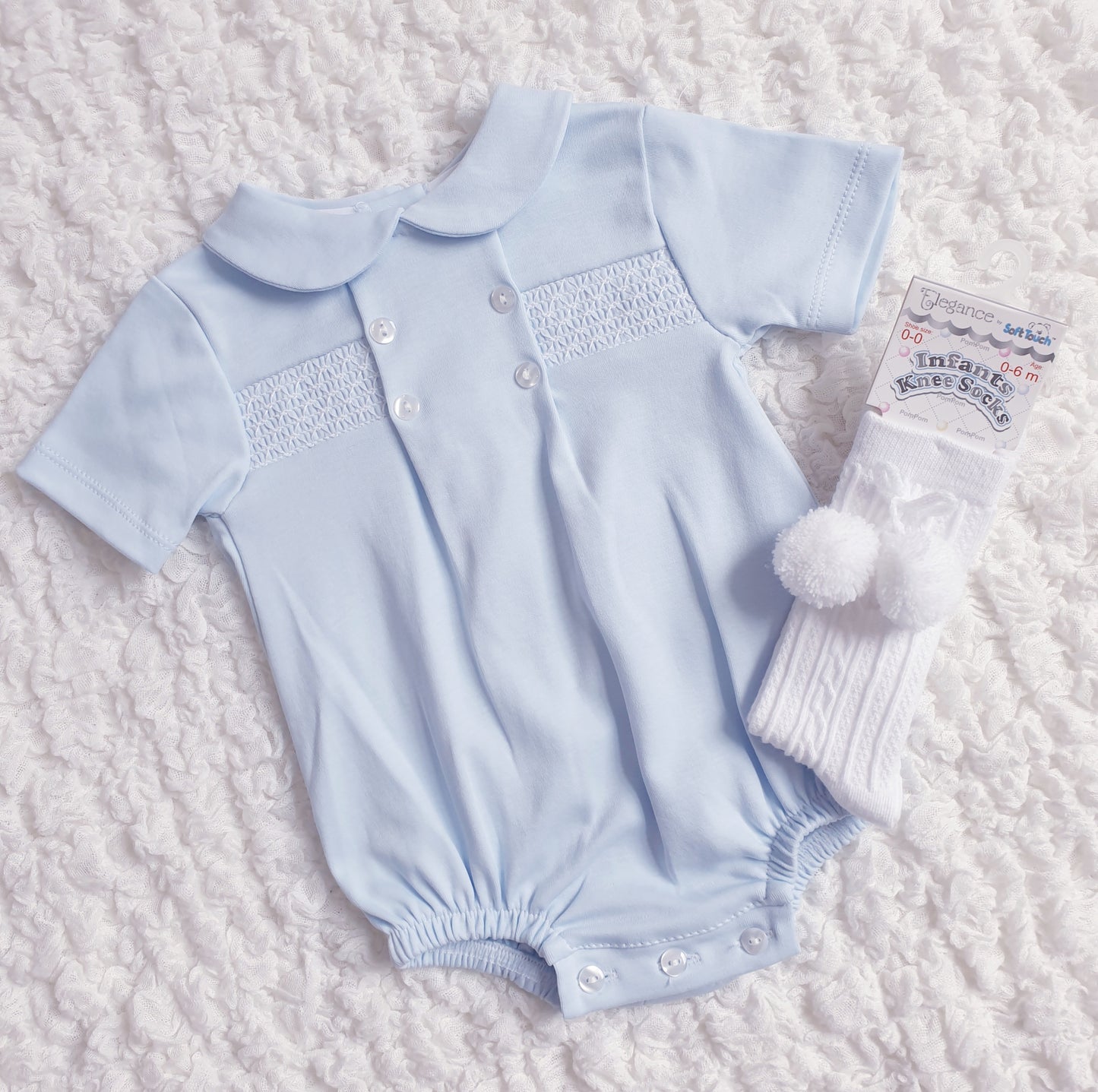 Baby Girls Boys Smocked Romper Lemon Pink Blue