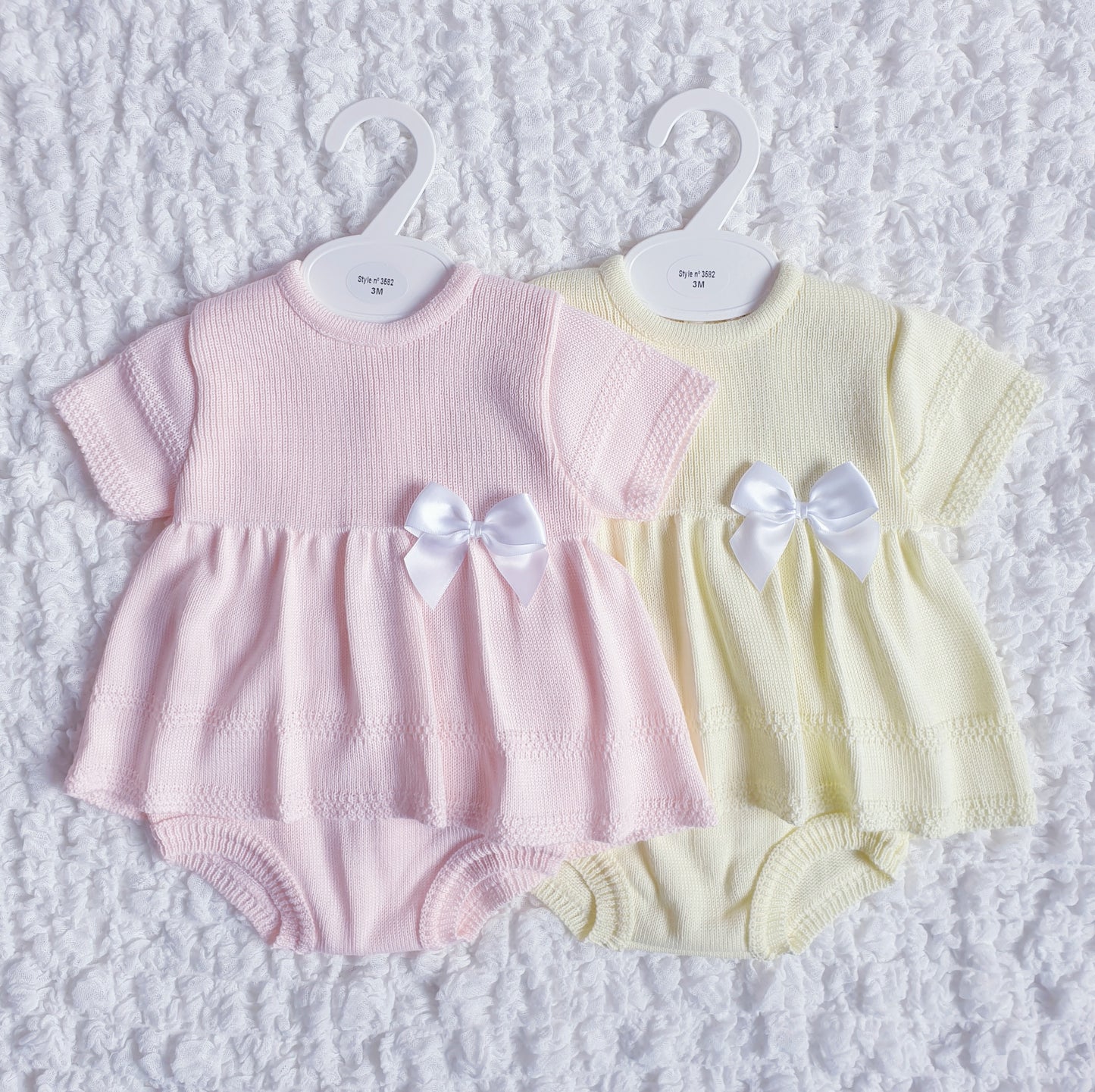 Baby Girls Knitted Bow Dress Pink Lemon