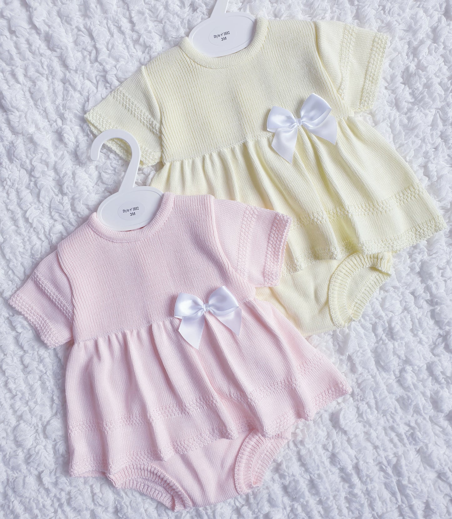 Baby Girls Knitted Bow Dress Pink Lemon