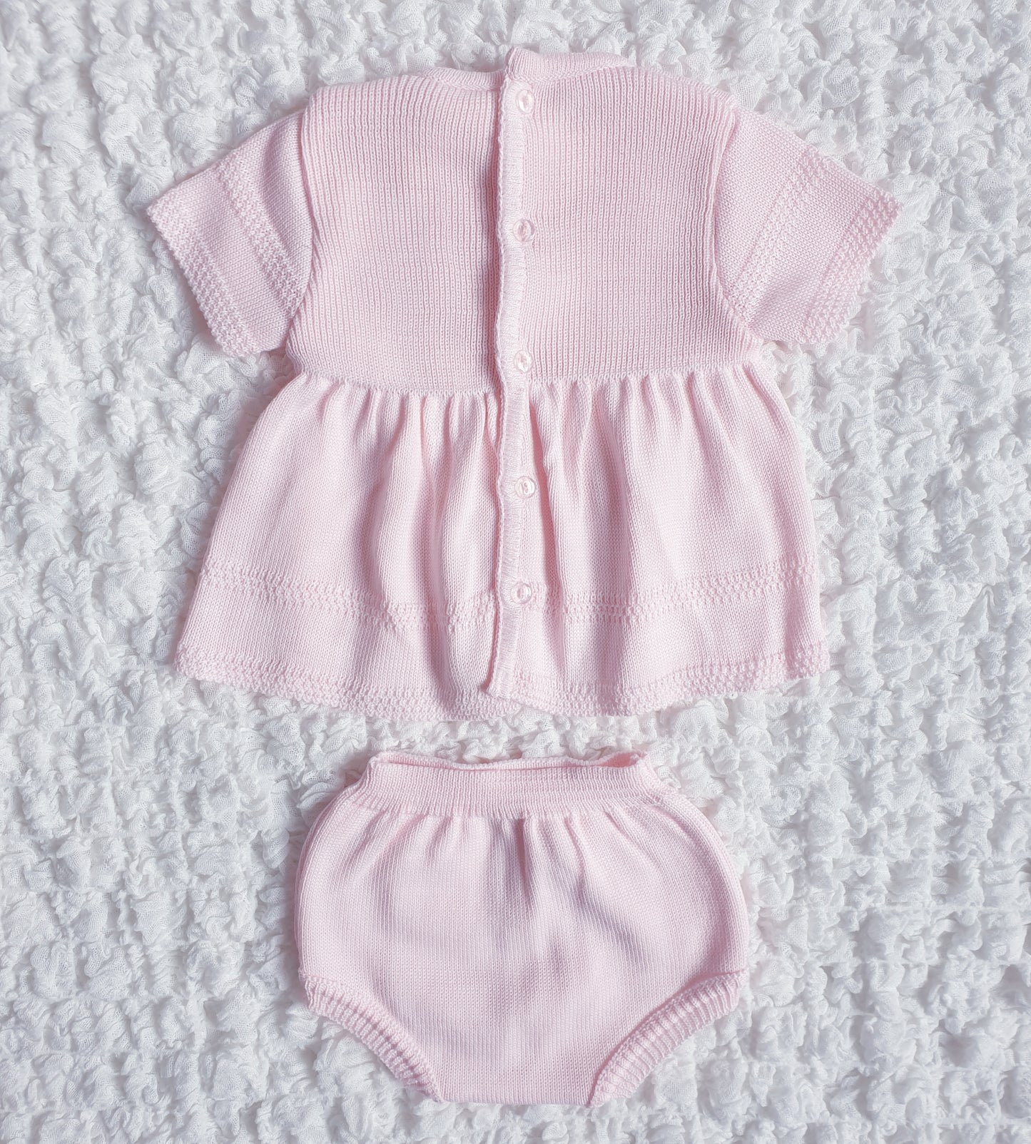 Baby Girls Knitted Bow Dress Pink Lemon