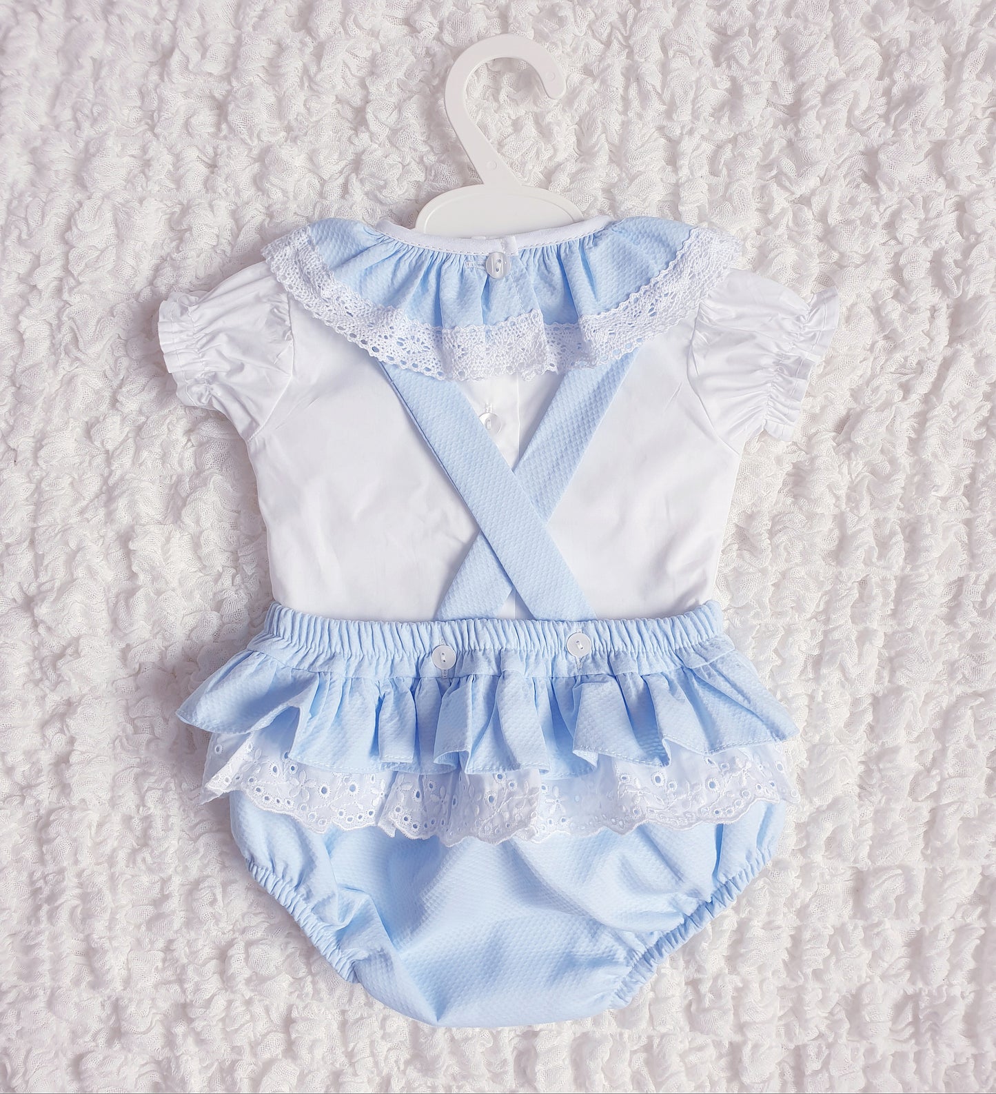 Baby Girls Spanish Double Bow Romper Pink Blue