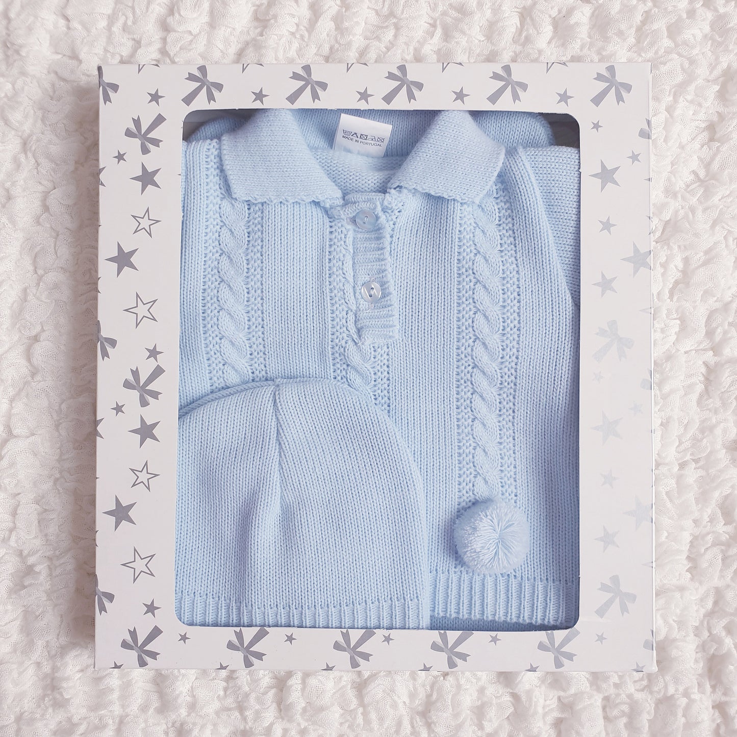 Baby Boys Blue Spanish Knitted 3 Piece Box Set