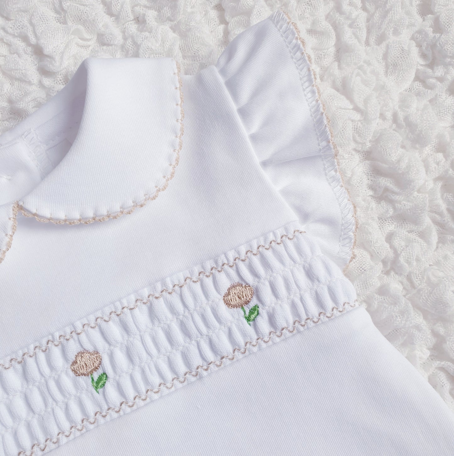 Baby Girls Spanish Smocked Ruffle Jam Pants Set