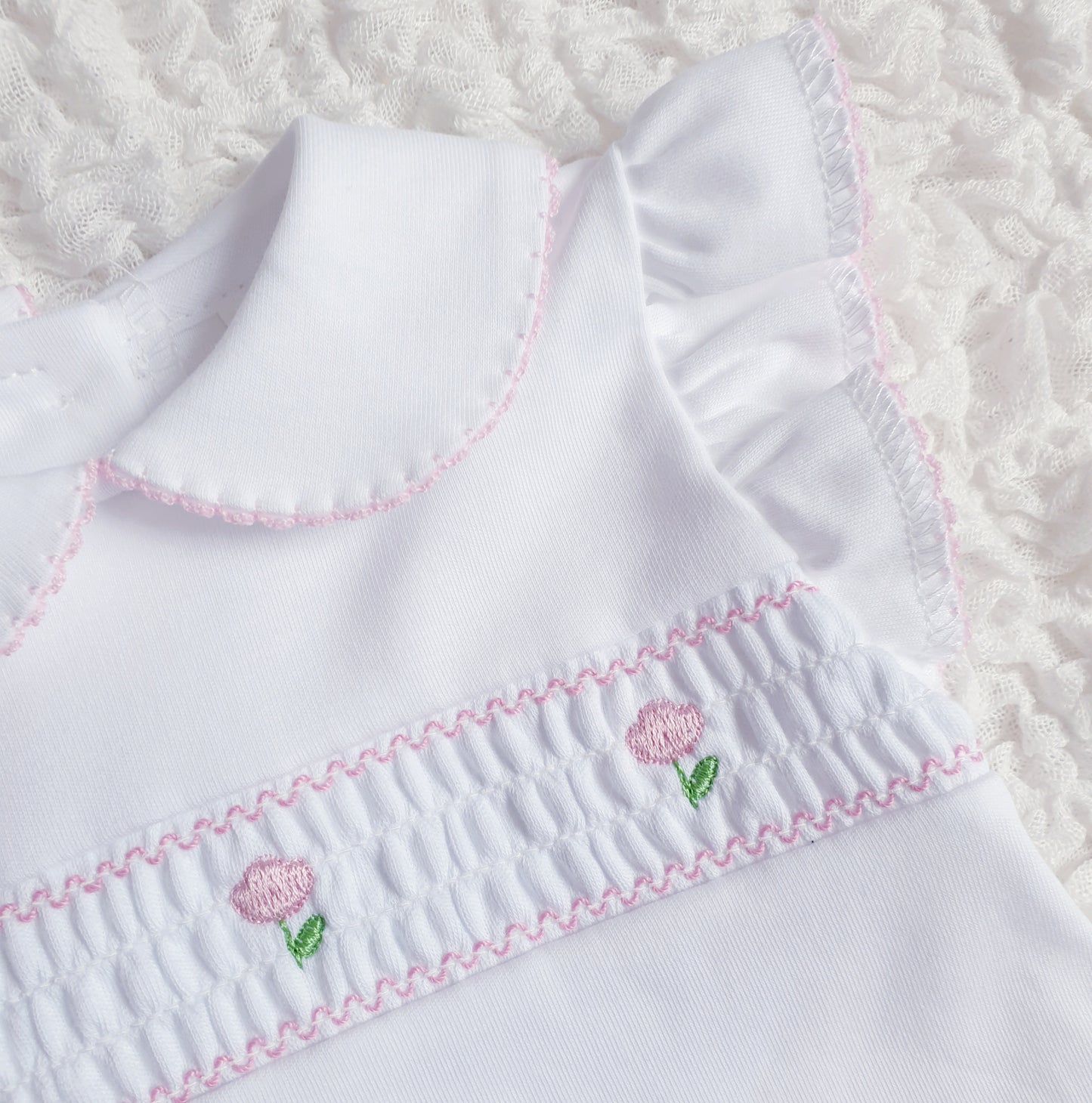 Baby Girls Spanish Smocked Ruffle Jam Pants Set