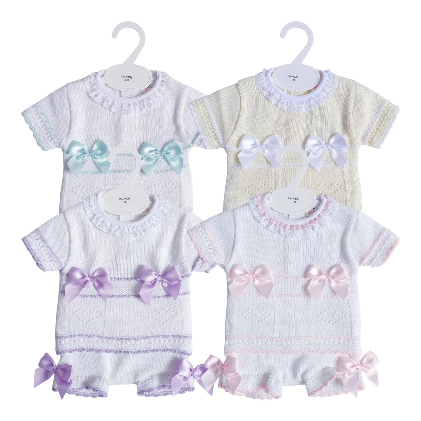 Baby Girls Spanish Knitted Bow Shorts Set