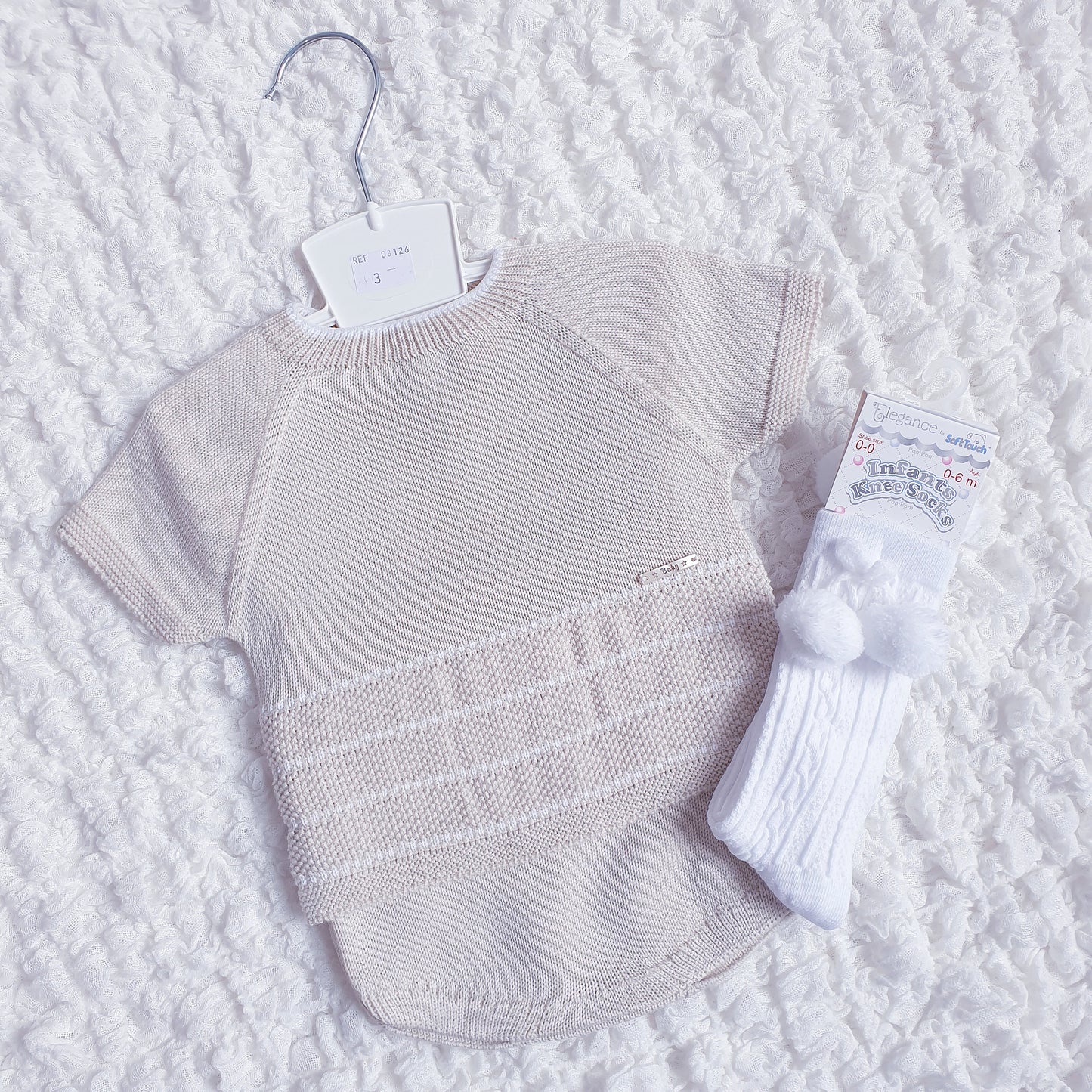Baby Boys Spanish Knitted Jam Pants Set Blue Lemon Beige Mint