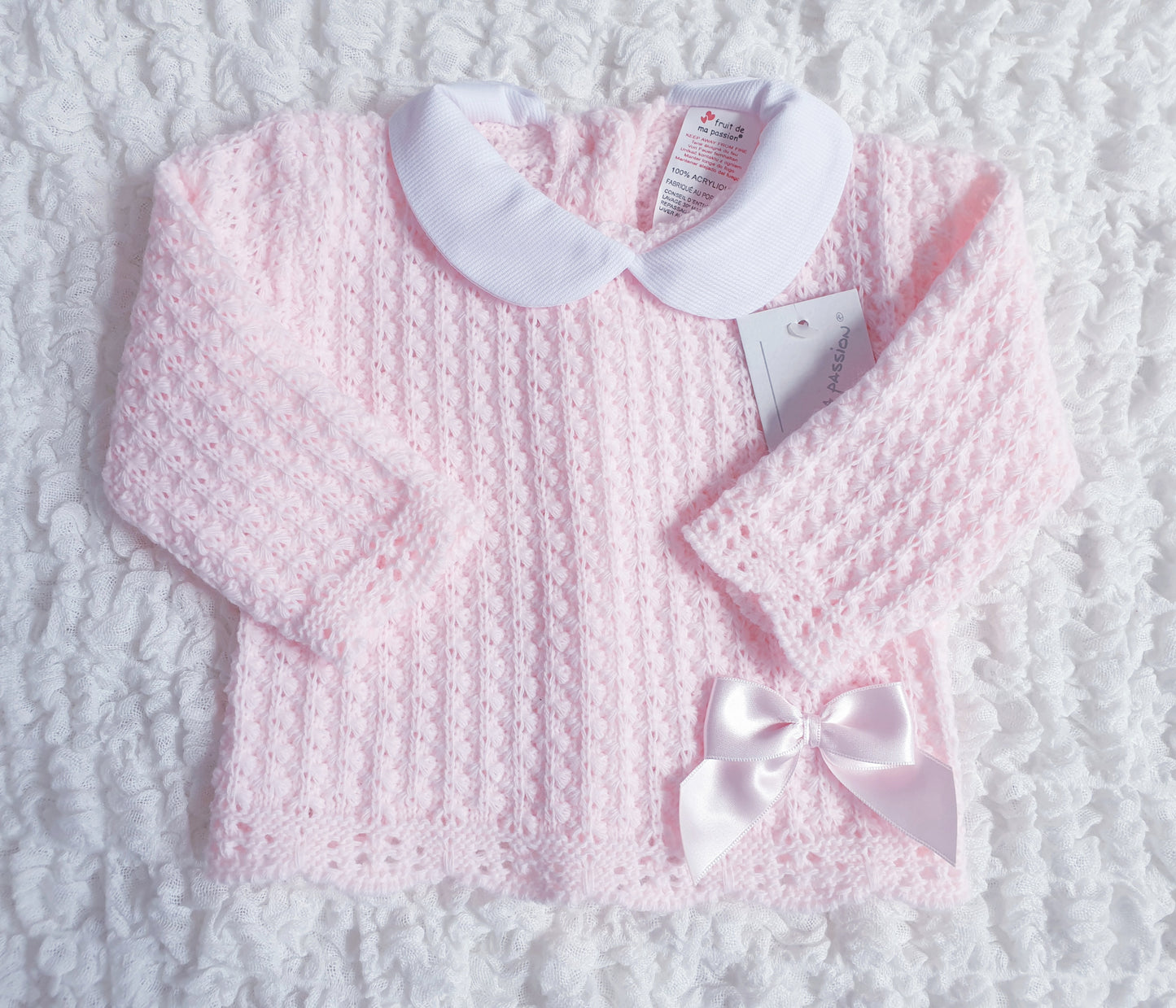 Baby Girls Pink Spanish Knitted 3 Piece Box Set