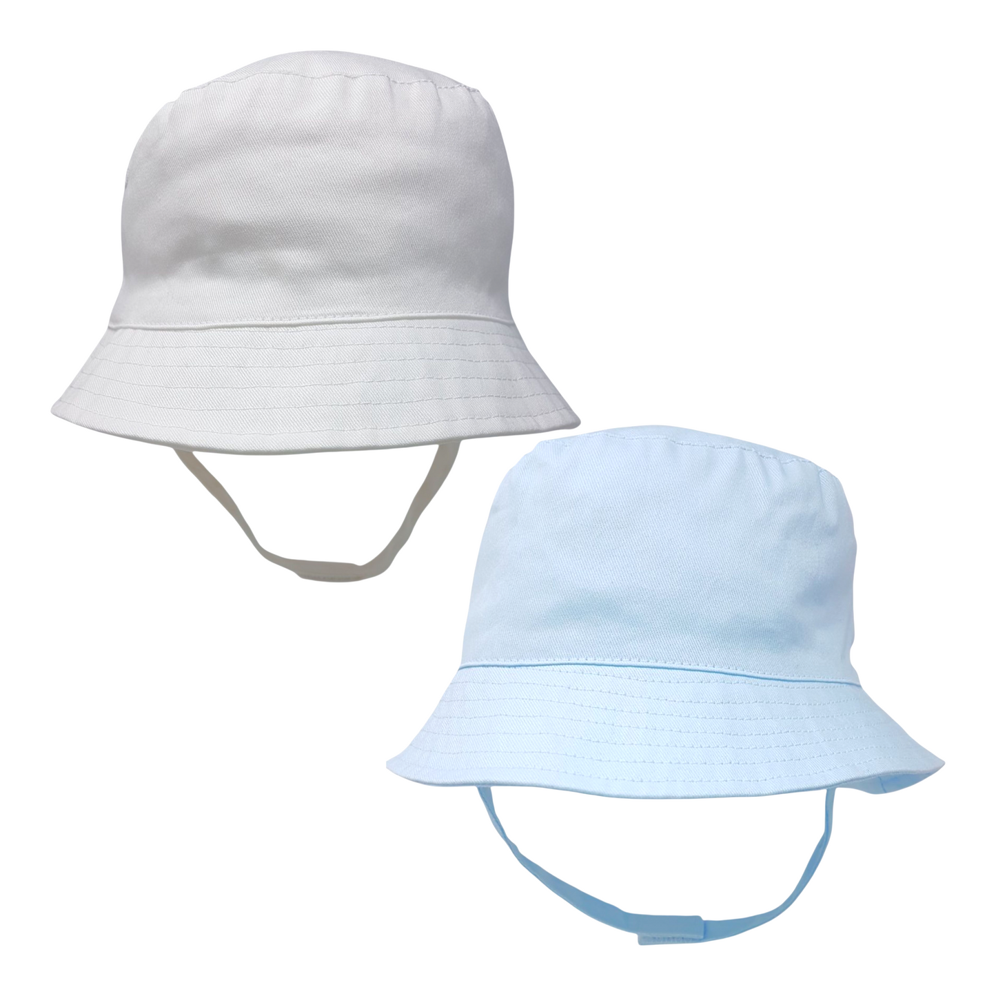 Summer Bucket Hats White Blue Pink