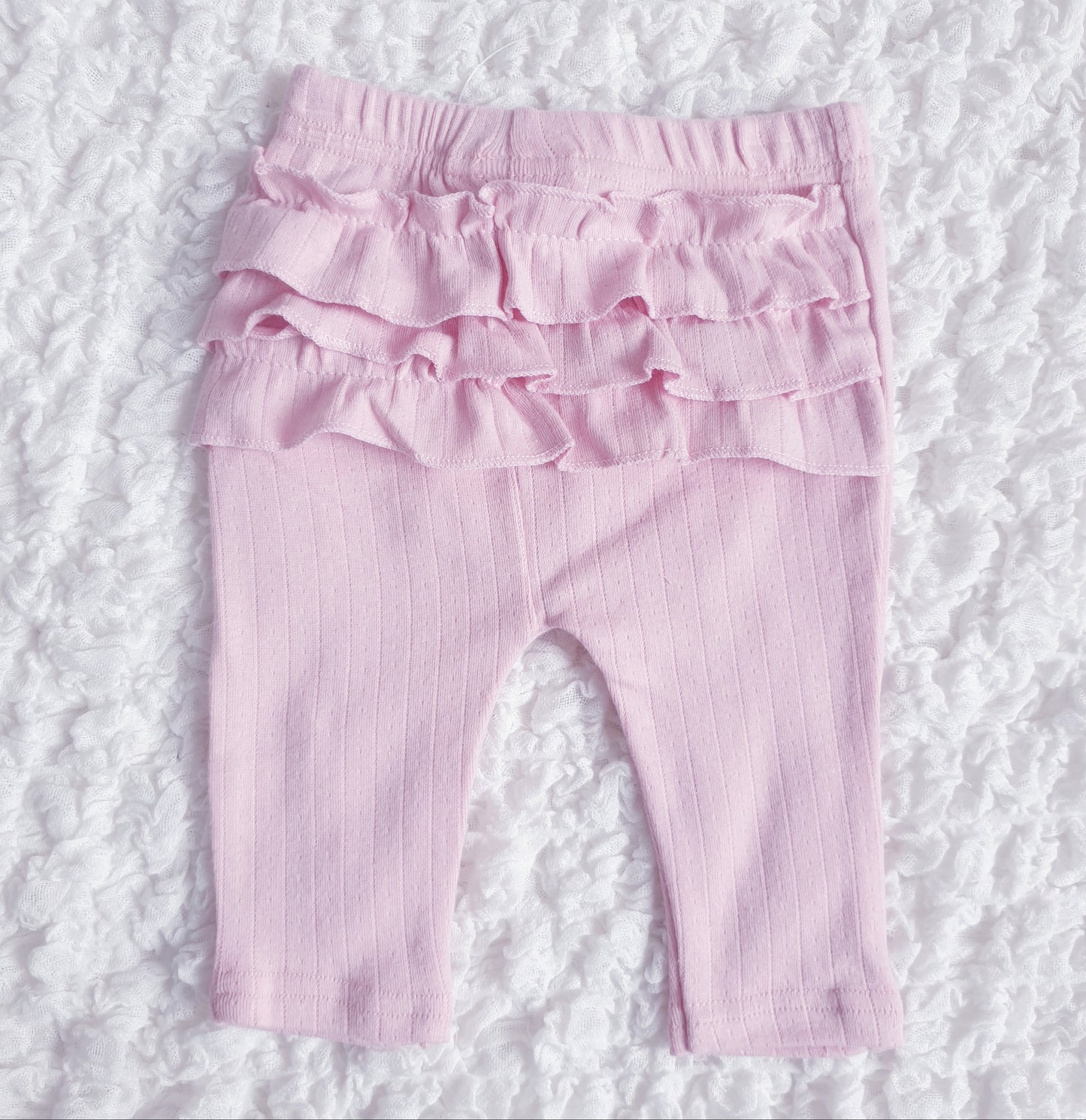 Baby Girls Pink Ribbed Leggings Set