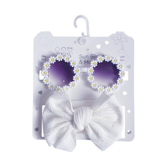 Baby Girls Daisy Sunglasses & Headband Set