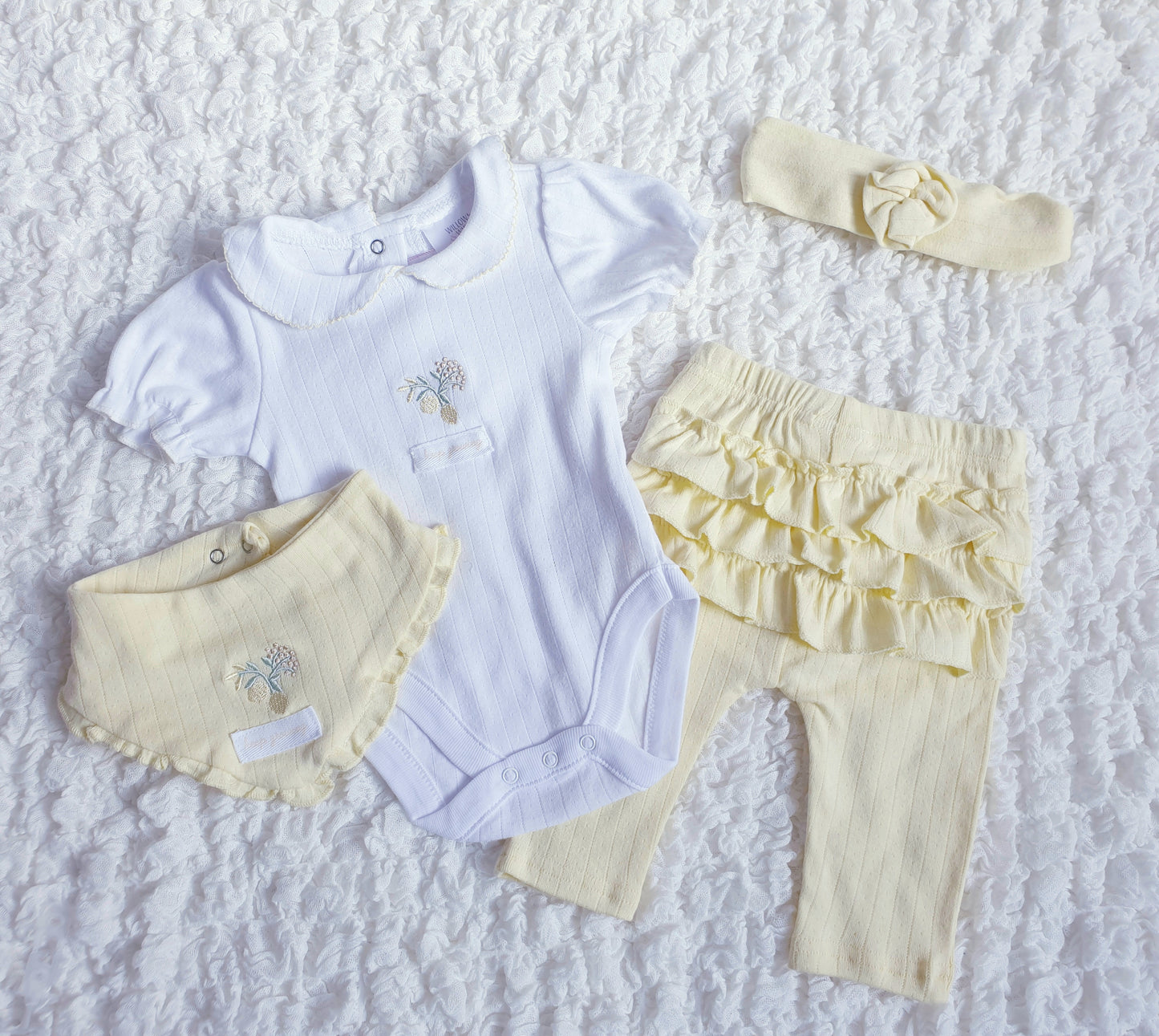 Baby Girls Lemon Ribbed Leggings Set