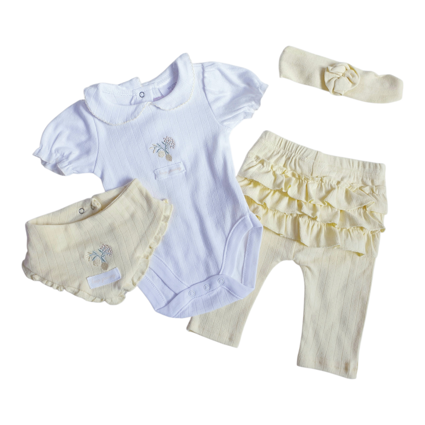 Baby Girls Lemon Ribbed Leggings Set