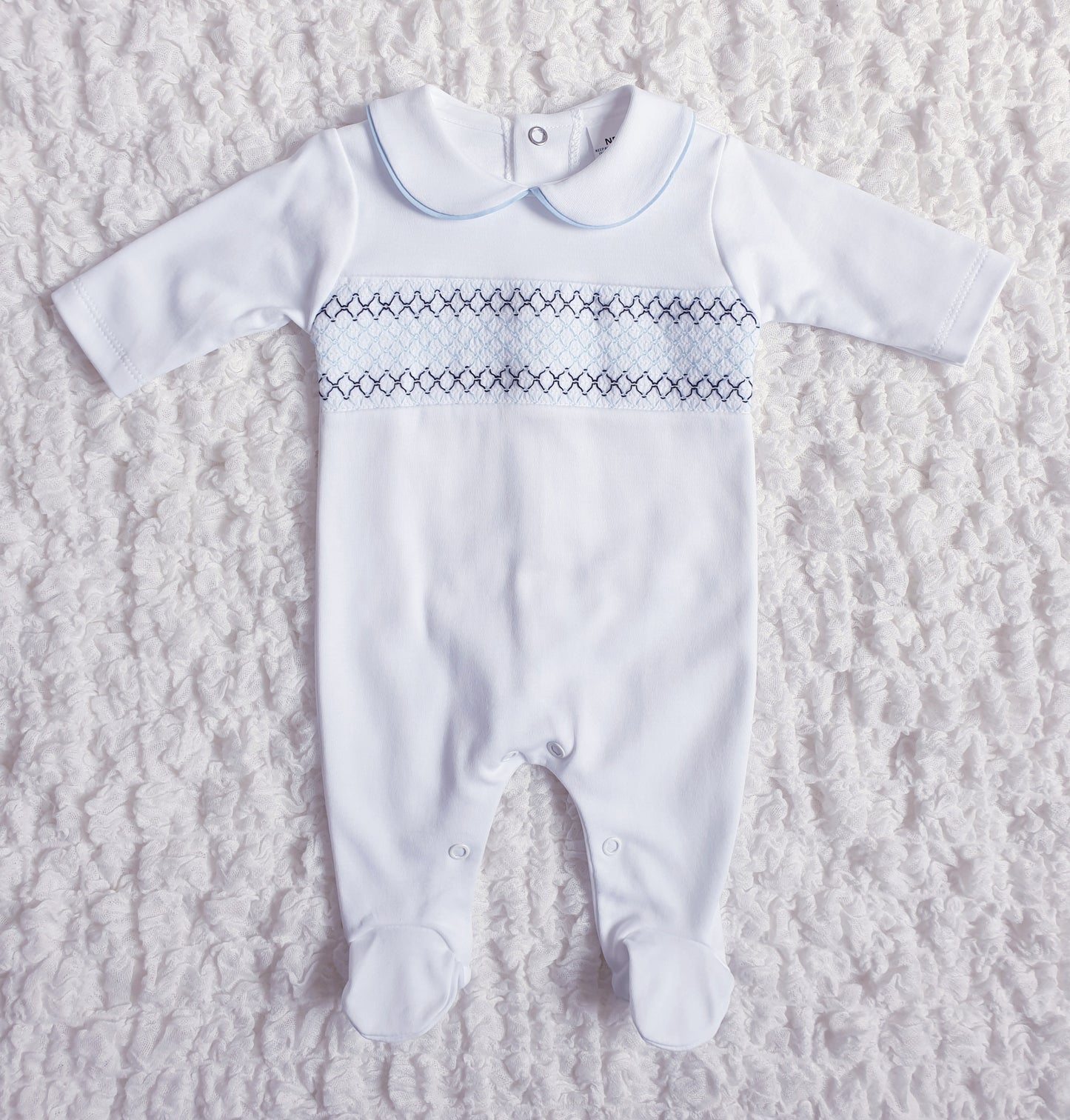 Baby Boys Spanish Smocked Babygrow