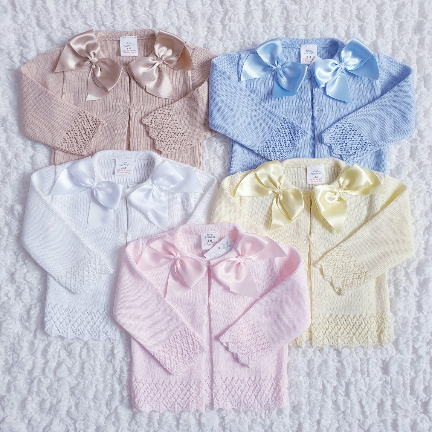 Baby Girls Double Ribbon Bow Cardigan