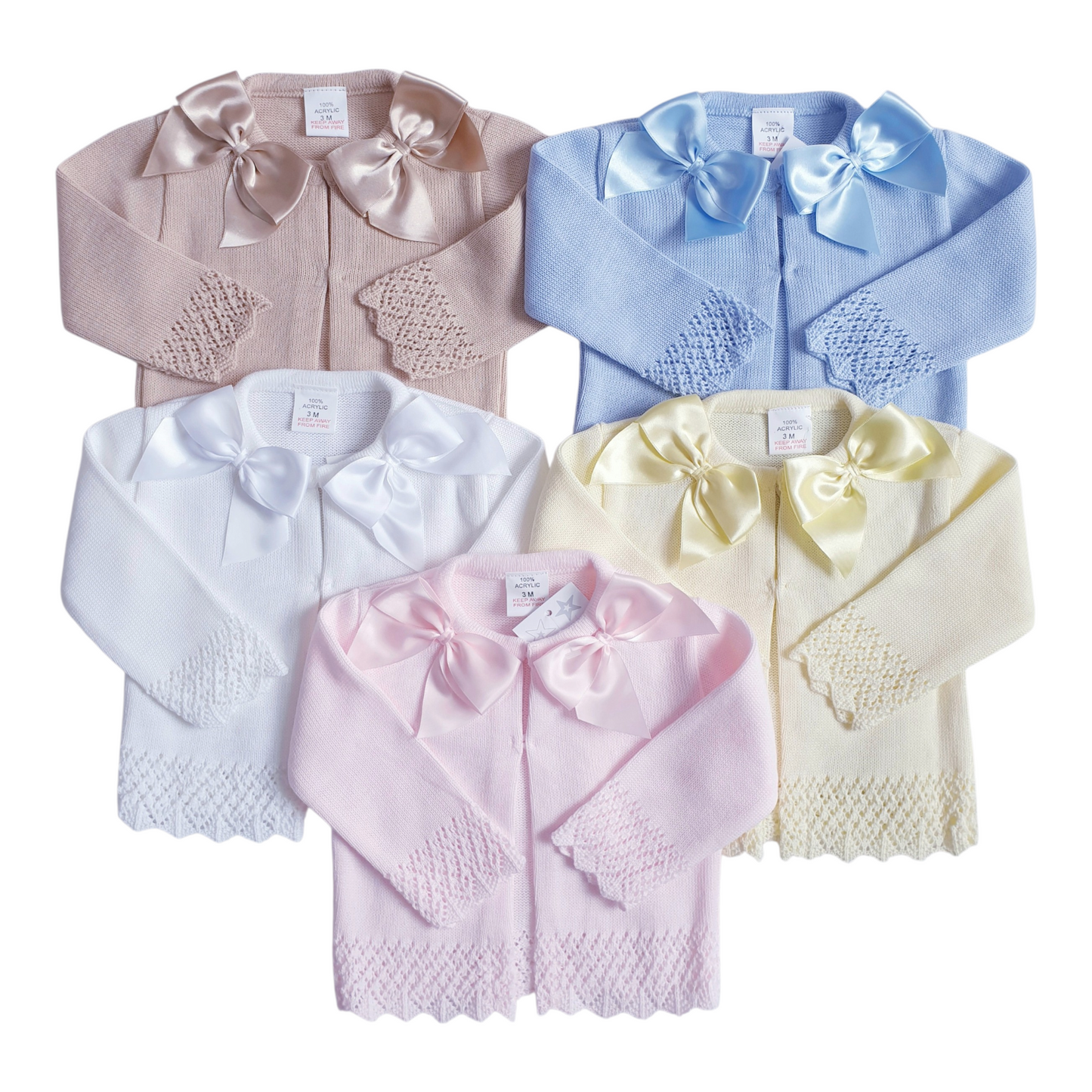 Baby Girls Double Ribbon Bow Cardigan