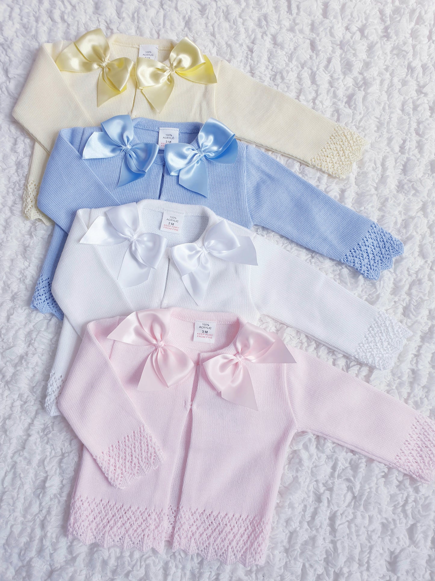 Baby Girls Double Ribbon Bow Cardigan