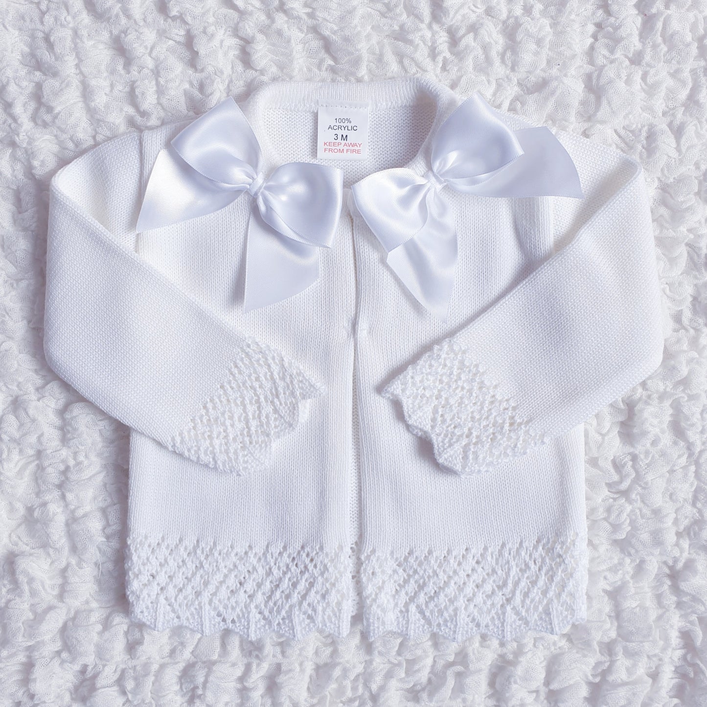 Baby Girls Double Ribbon Bow Cardigan