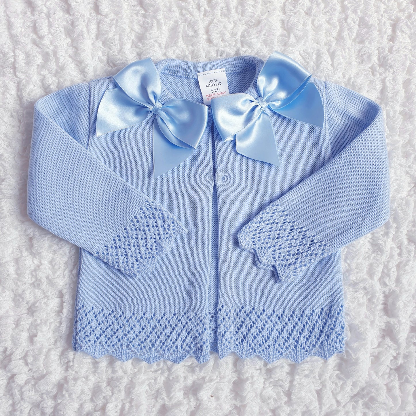 Baby Girls Double Ribbon Bow Cardigan