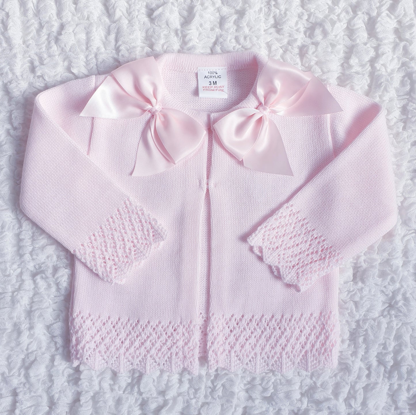 Baby Girls Double Ribbon Bow Cardigan