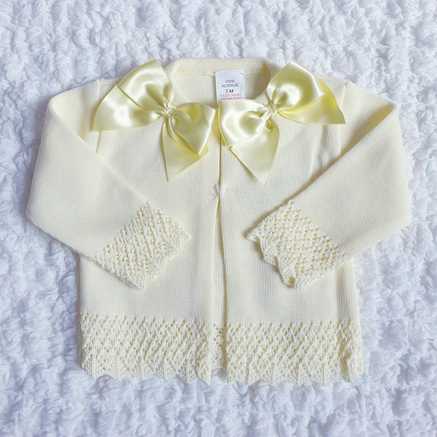 Baby Girls Double Ribbon Bow Cardigan