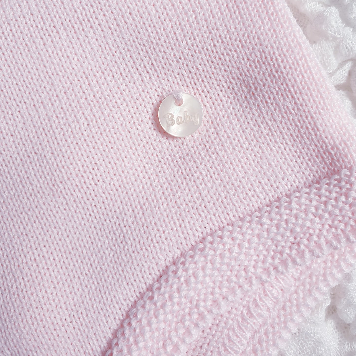 Baby Girls Pink Spanish Frilly Collar Knitted Romper