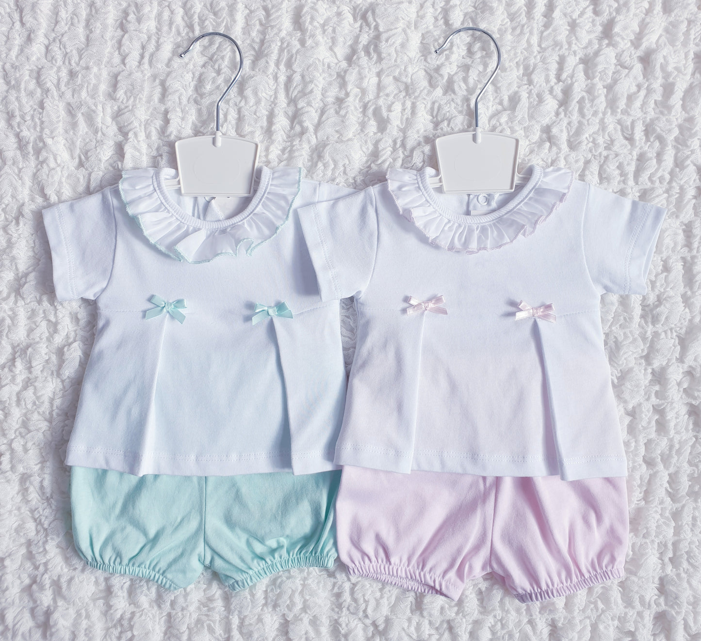 Baby Girls Spanish 2 Piece Shorts Set Pink/Mint